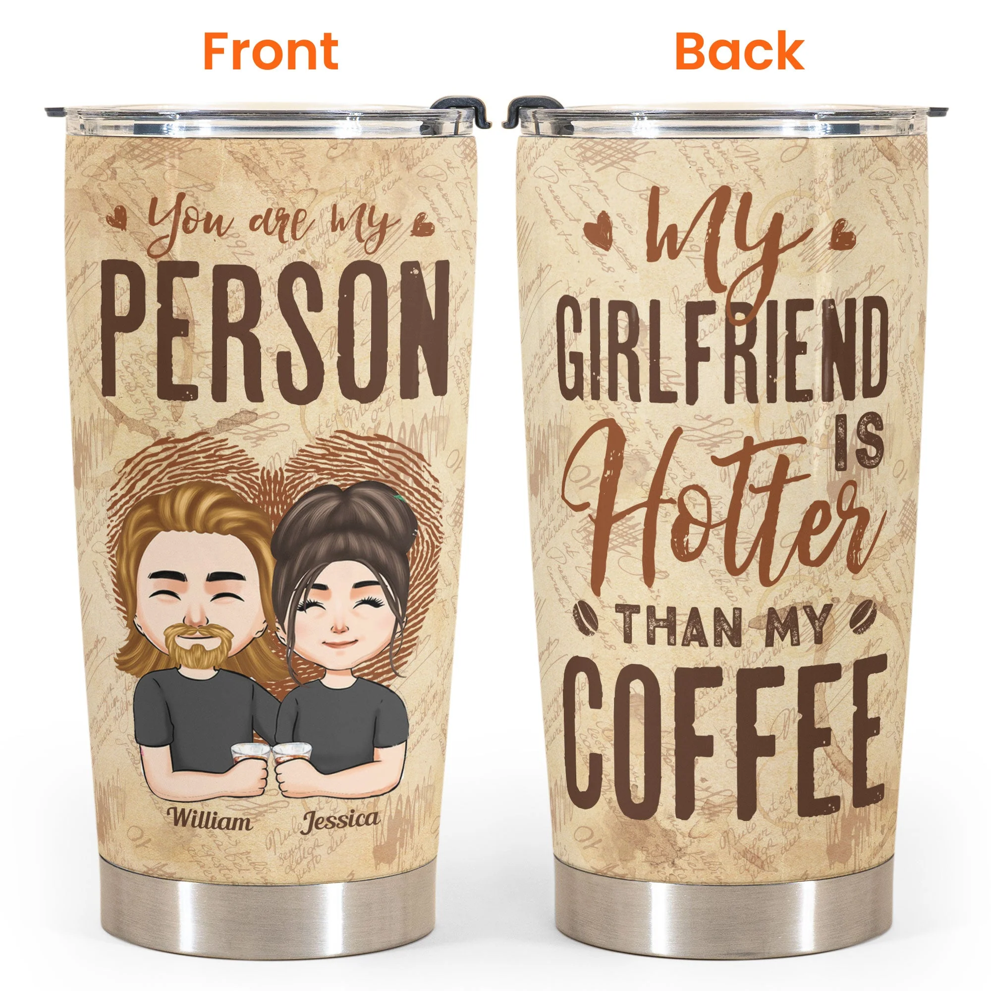 My Wife Is Hotter Than My Coffee - Personalized Tumbler Cup - Anniversary, Birthday Gift For Couple, Wife, Girlfriend - Image 4