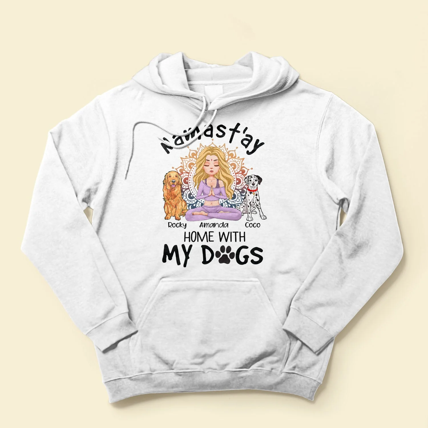 Namast'ay Home With My Dog - Personalized Shirt - Gift For Yoga Lover - Yoga Girl Illustration - Image 4