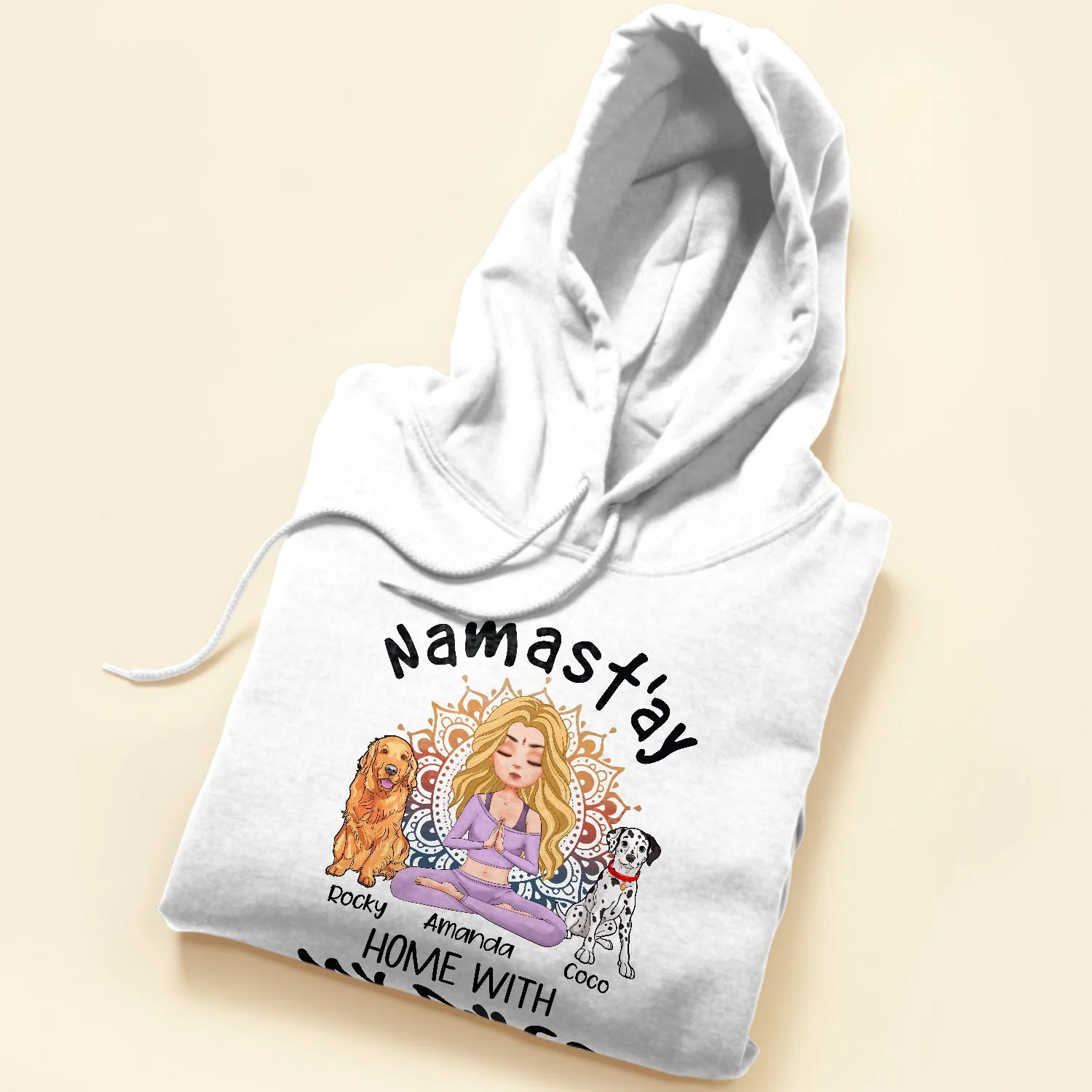 Namast'ay Home With My Dog - Personalized Shirt - Gift For Yoga Lover - Yoga Girl Illustration - Image 5
