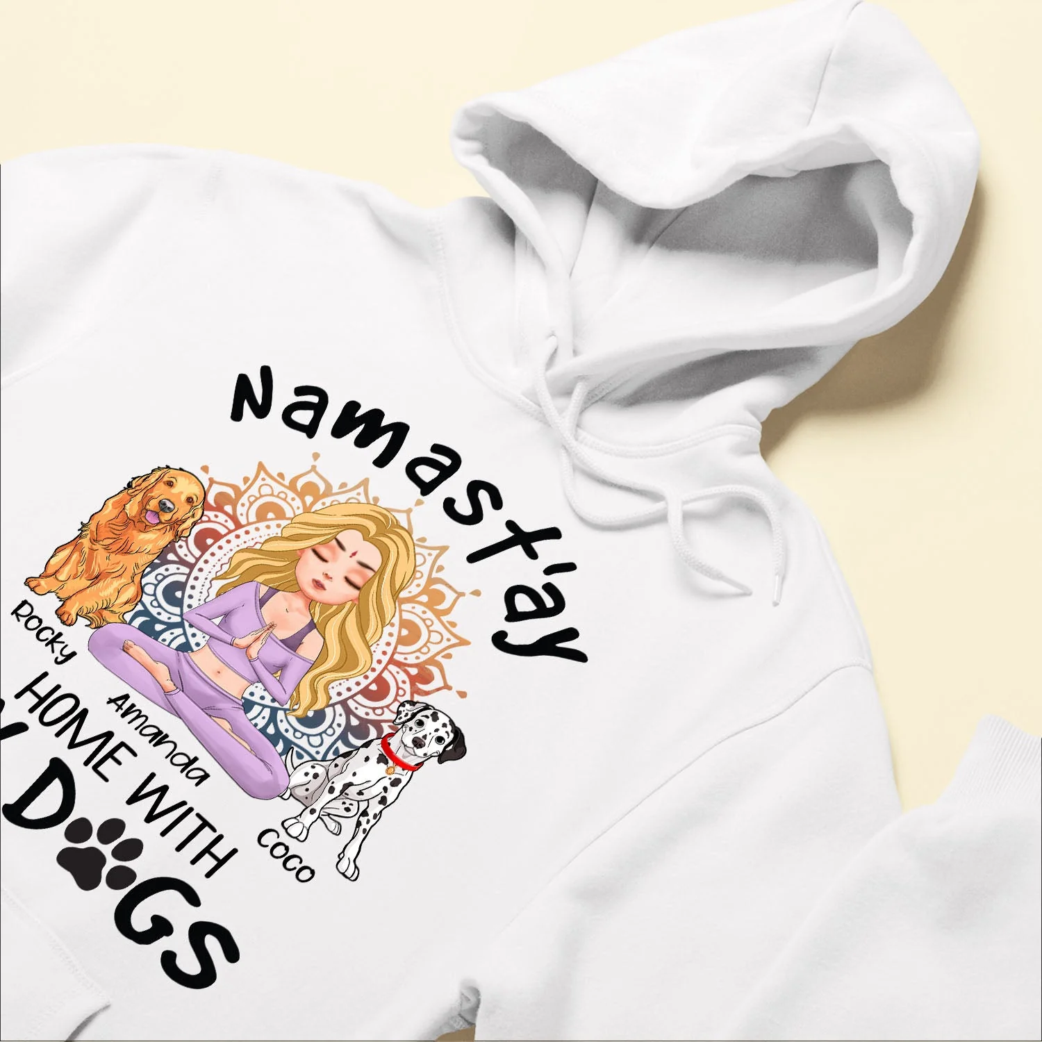 Namast'ay Home With My Dog - Personalized Shirt - Gift For Yoga Lover - Yoga Girl Illustration - Image 6