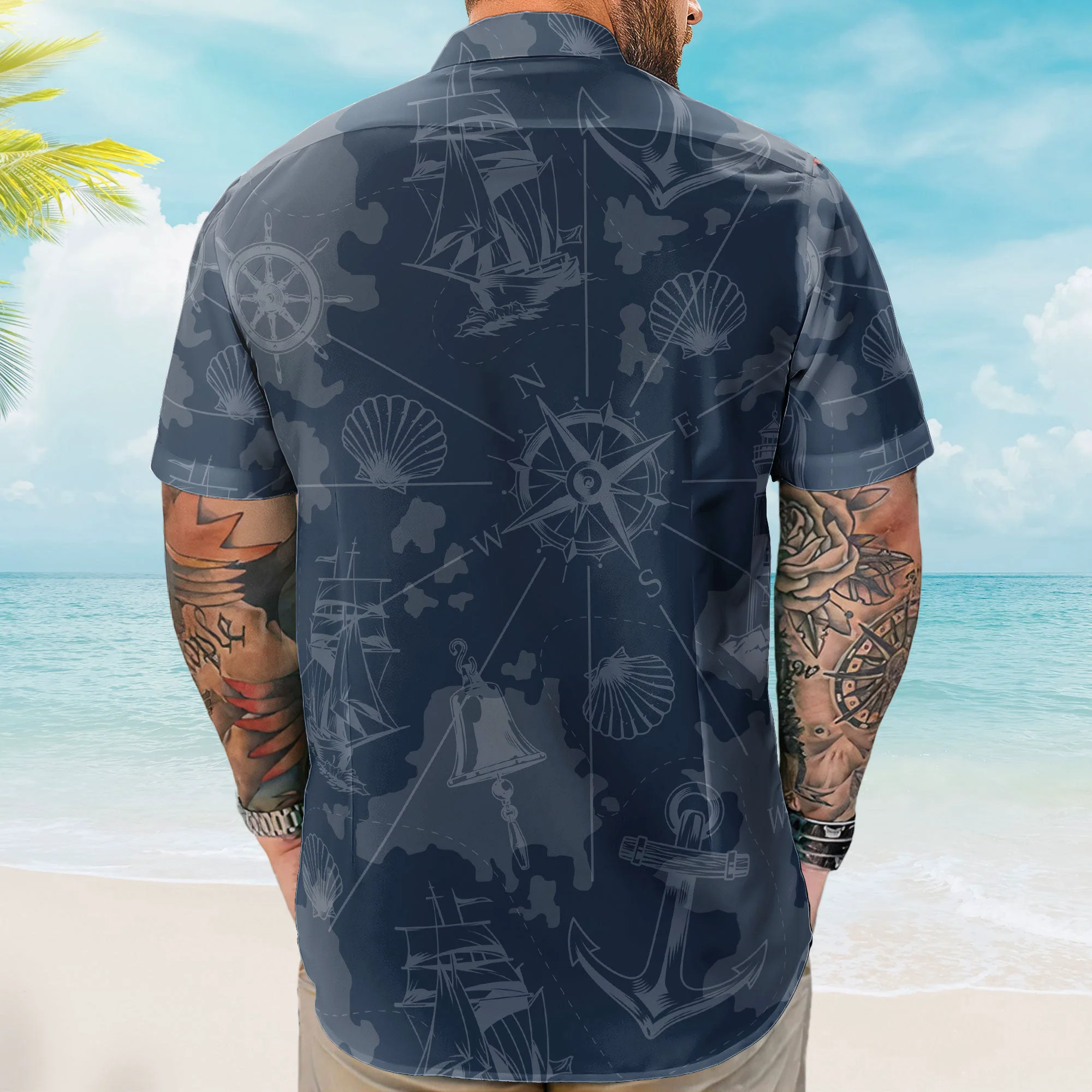 Name In Nautical Flag - Personalized Hawaiian Shirt - Image 2
