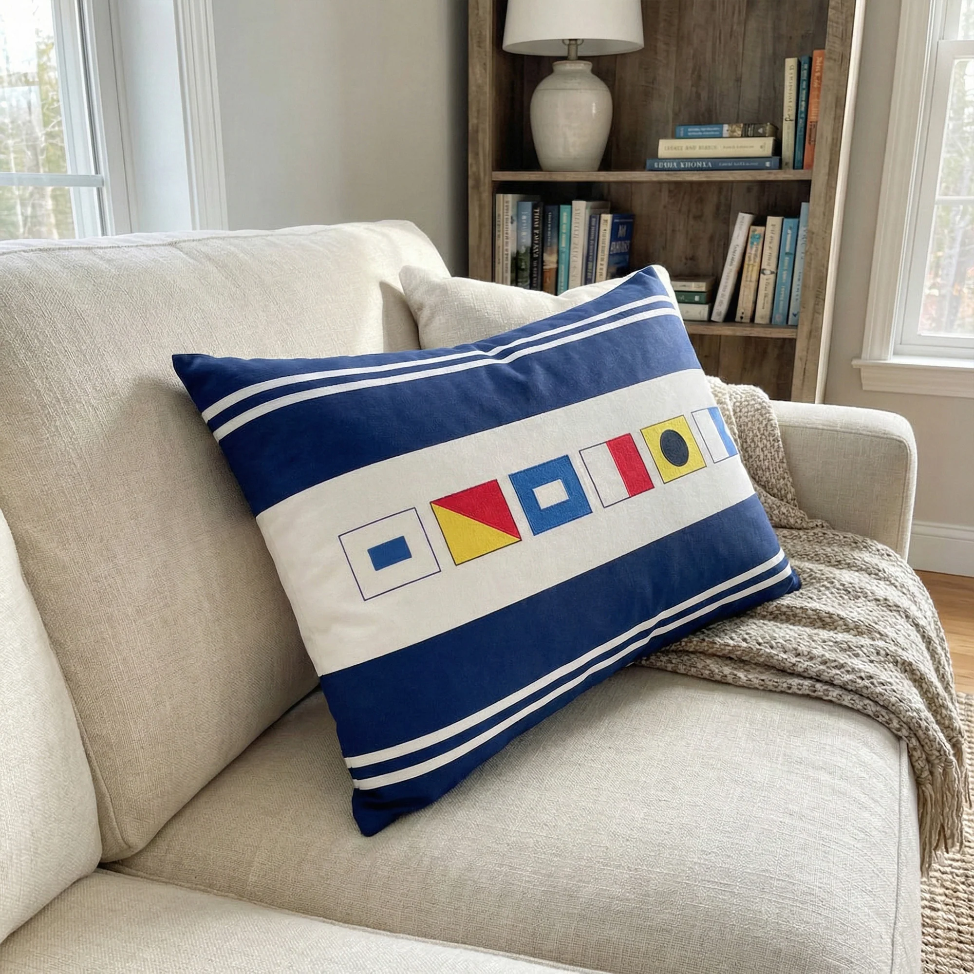 Name In Nautical Flags - Personalized Pillow (Insert Included) - Image 3