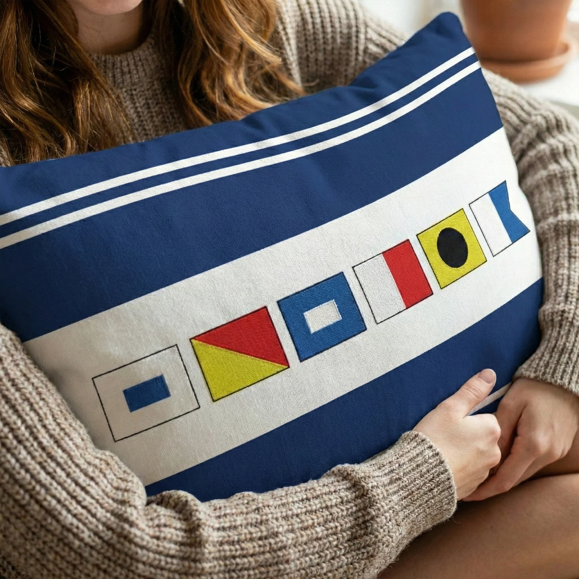 Name In Nautical Flags - Personalized Pillow (Insert Included) - Image 4