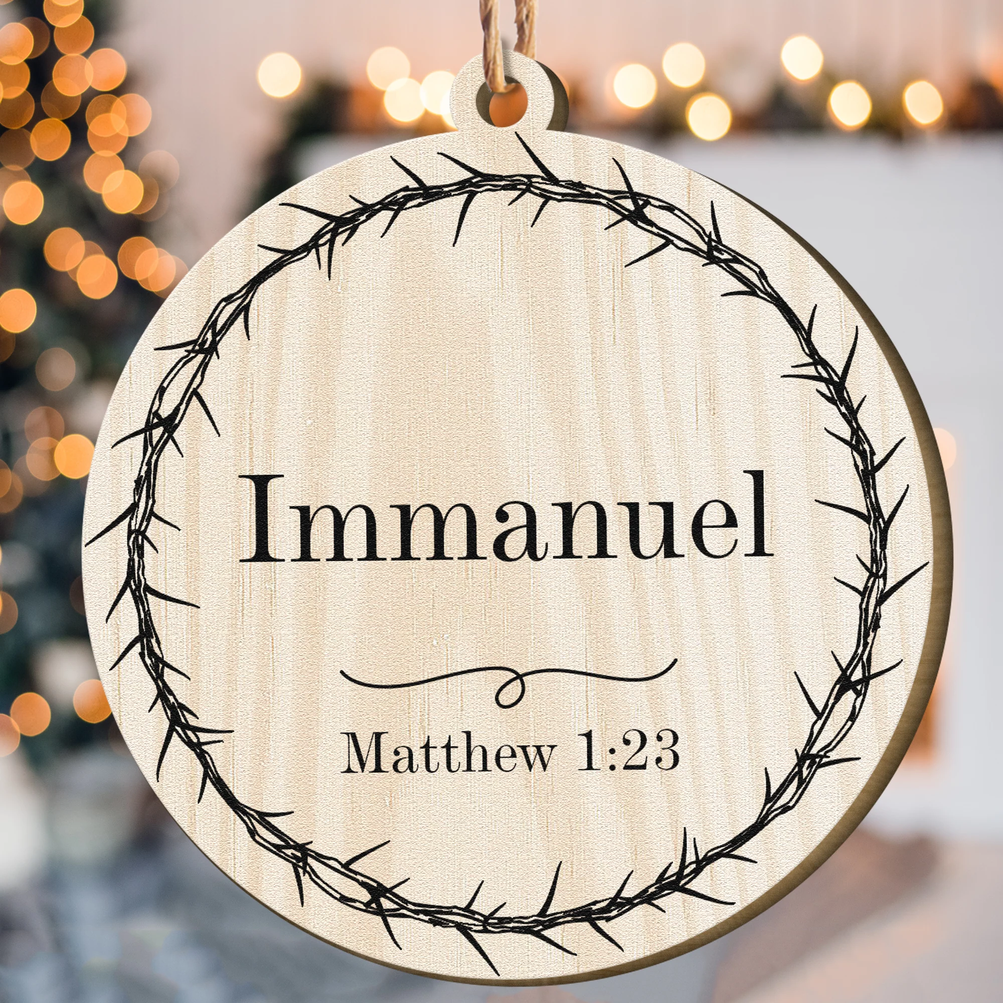 Name Of Jesus Christ Christmas Gift - Personalized Wooden Ornament - Image 2
