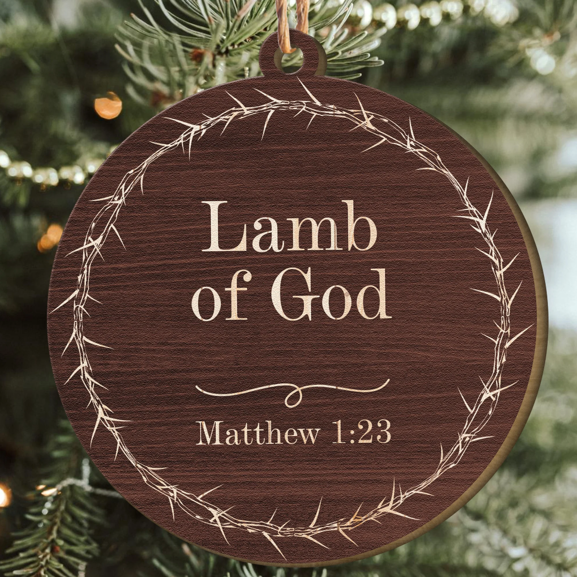 Name Of Jesus Christ Christmas Gift - Personalized Wooden Ornament - Image 4