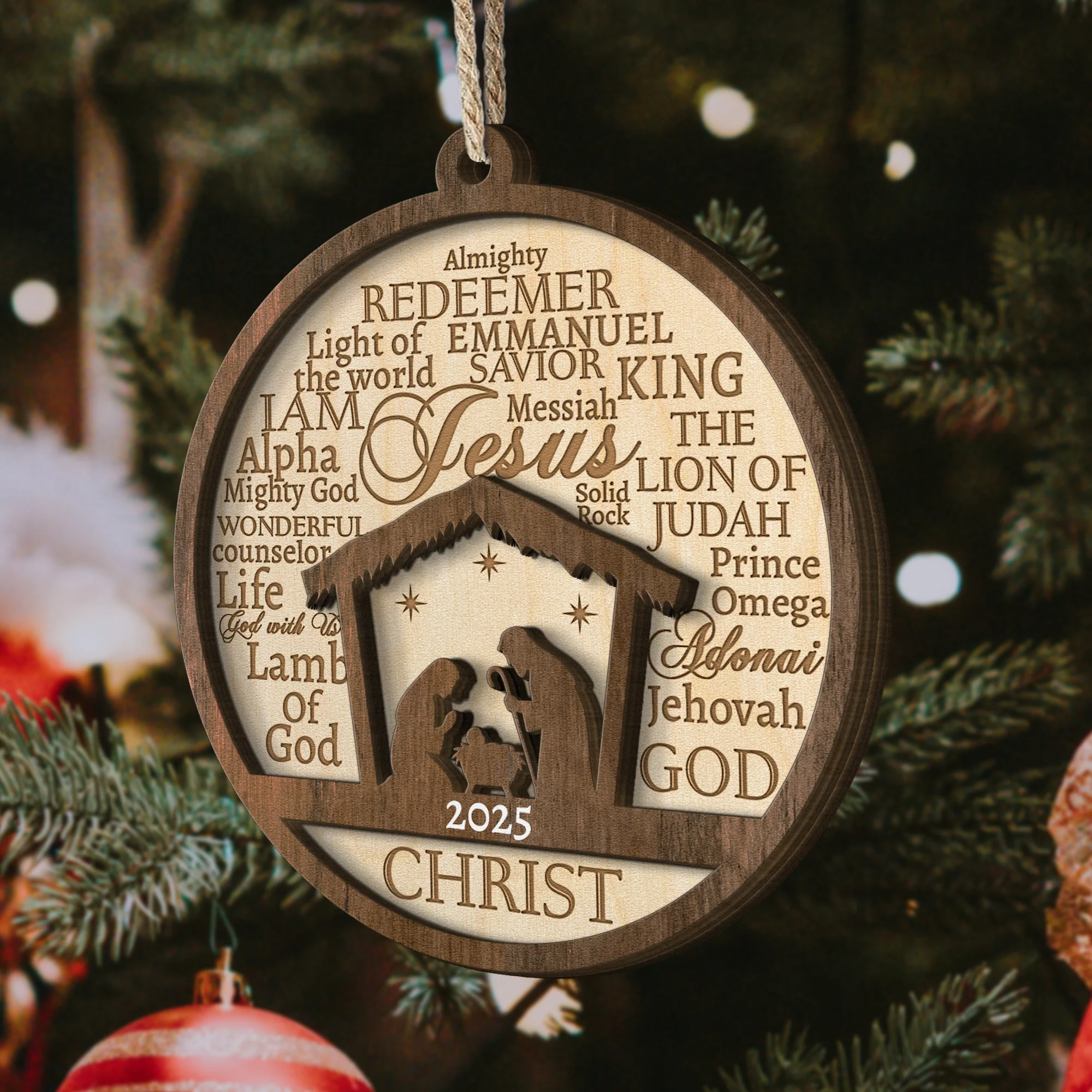 Names Of Jesus/God/Christ - Wooden Ornament - Image 2