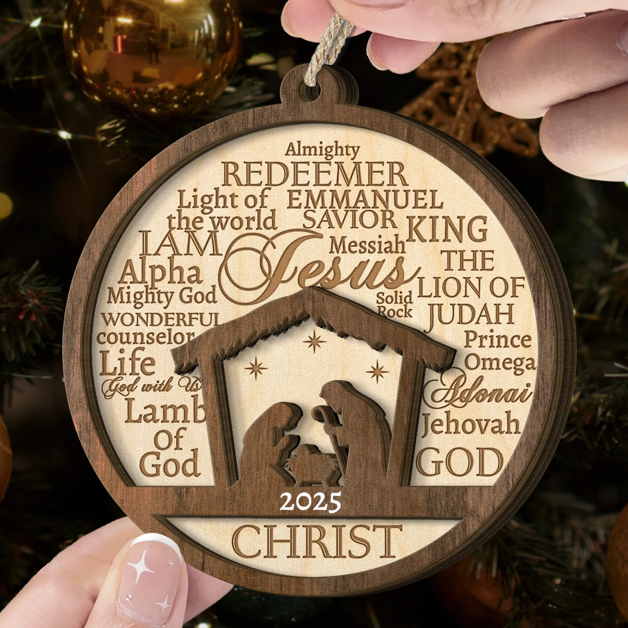 Names Of Jesus/God/Christ - Wooden Ornament - Image 3