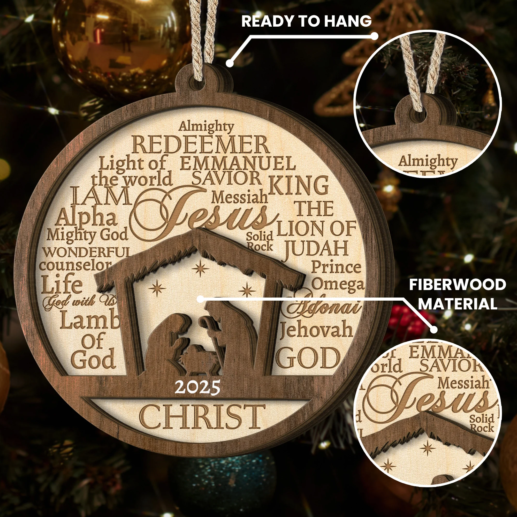 Names Of Jesus/God/Christ - Wooden Ornament - Image 5