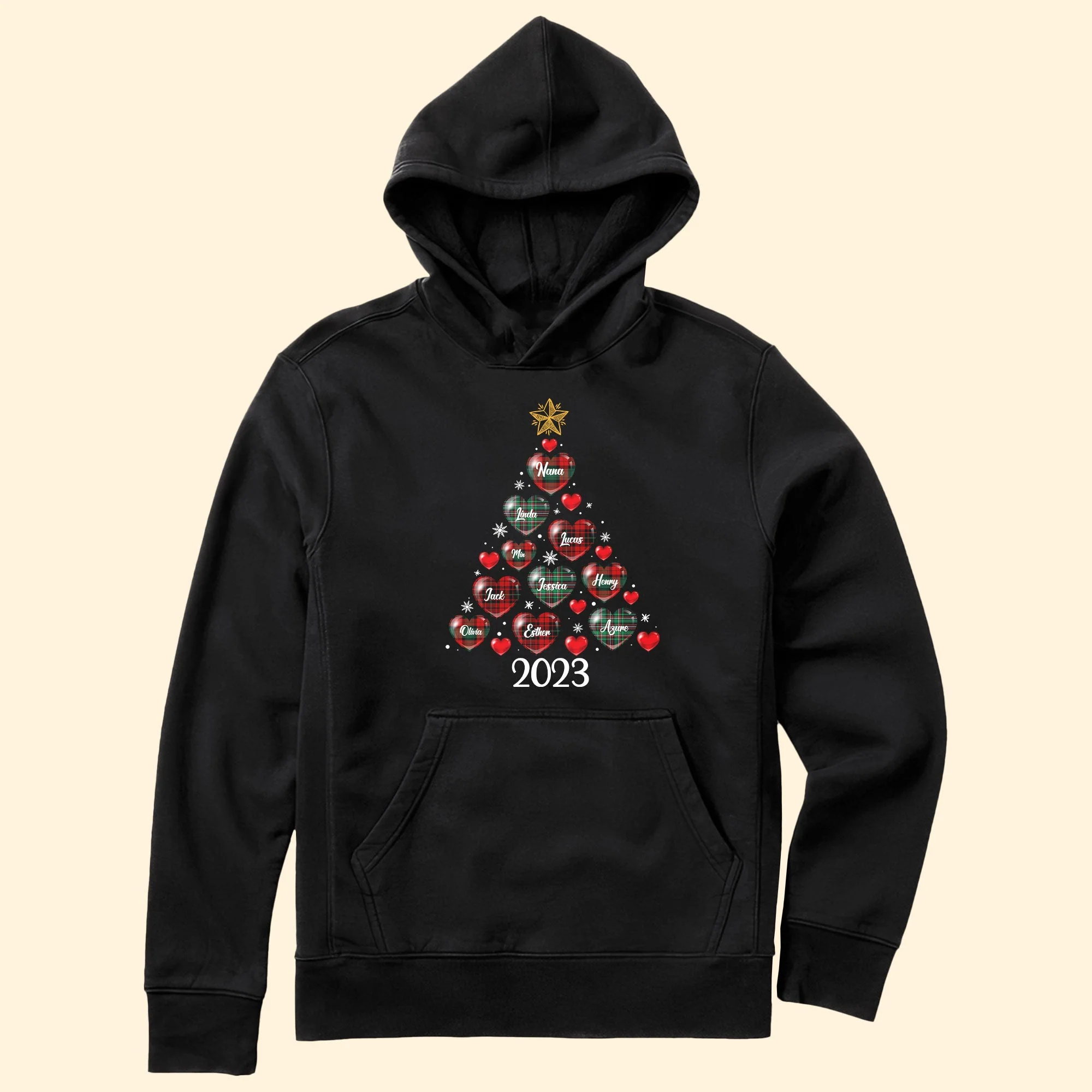 Nana Custom Name Christmas Tree - Personalized Shirt - Image 4