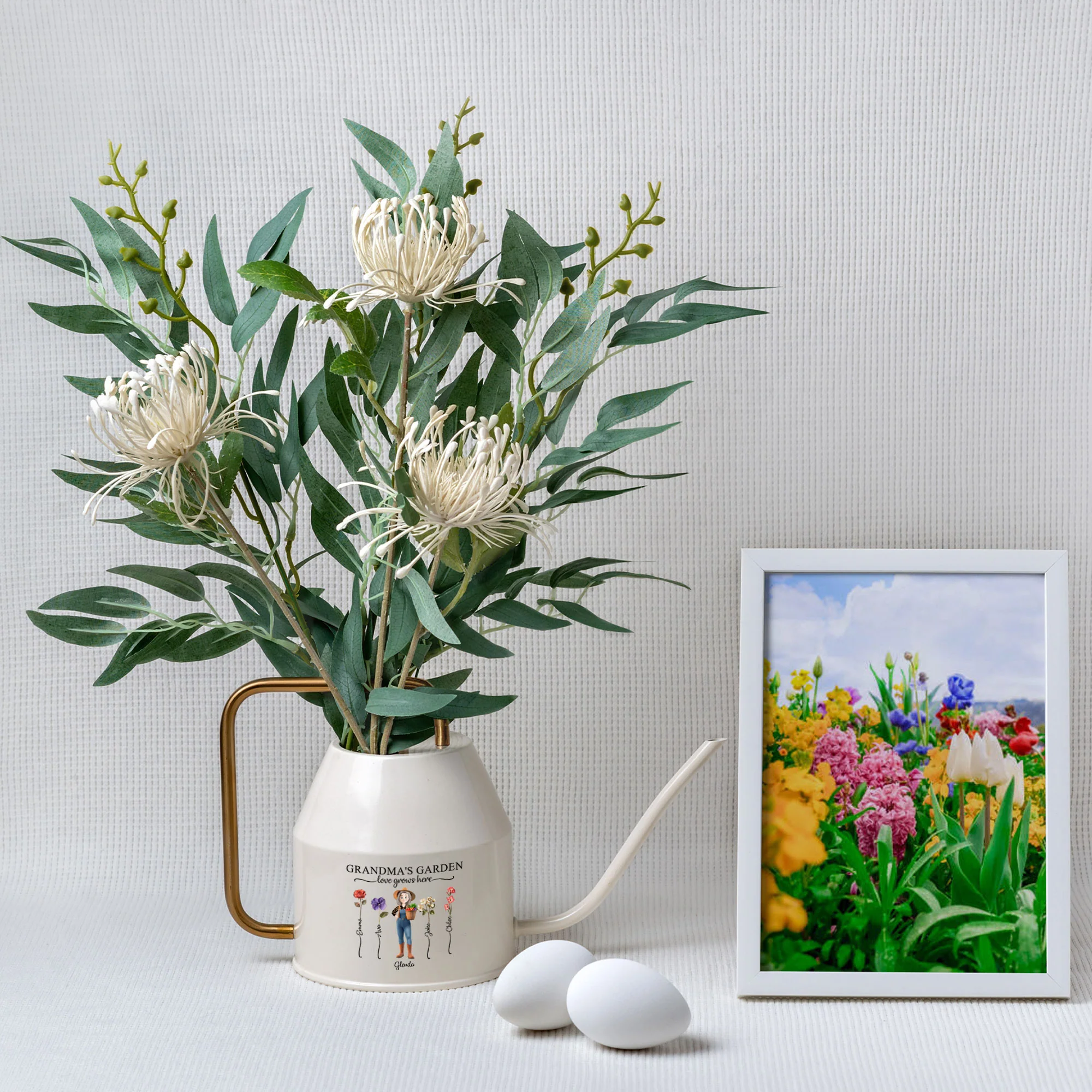 Nana's Garden Love Grows Here Birth Month Flowers - Personalized Indoor Watering Can - Image 4