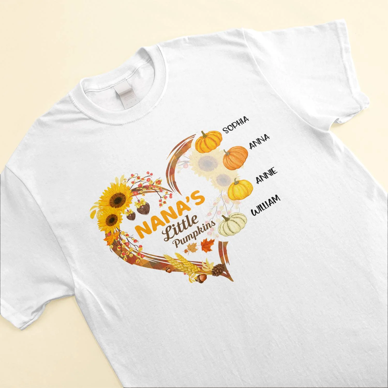 Nana's Little Pumpkins - Personalized Shirt - Fall Season Gift For Grandmother - Image 3