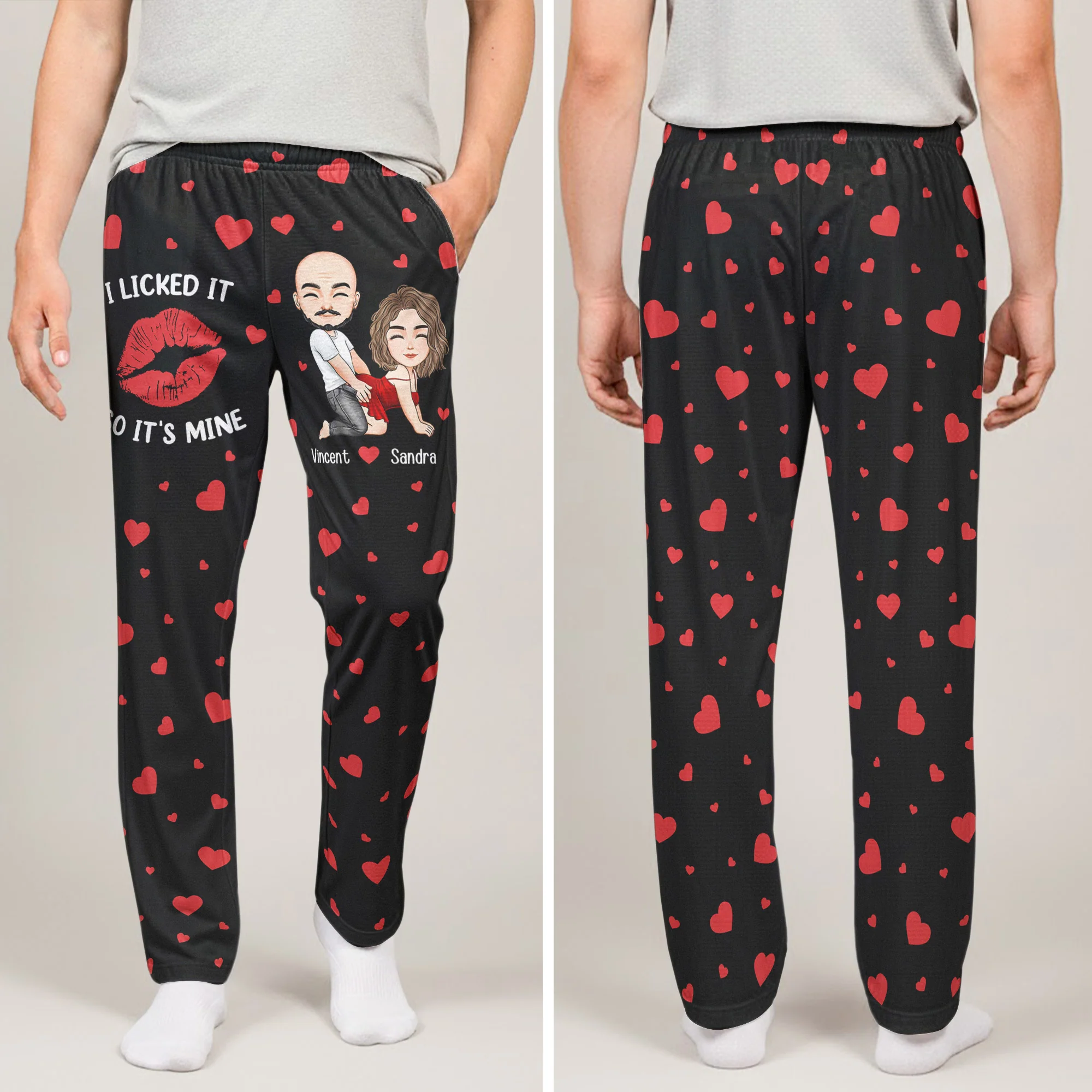 Naughty Couple I Licked It So It's Mine - Personalized Lounge Pants - Image 3
