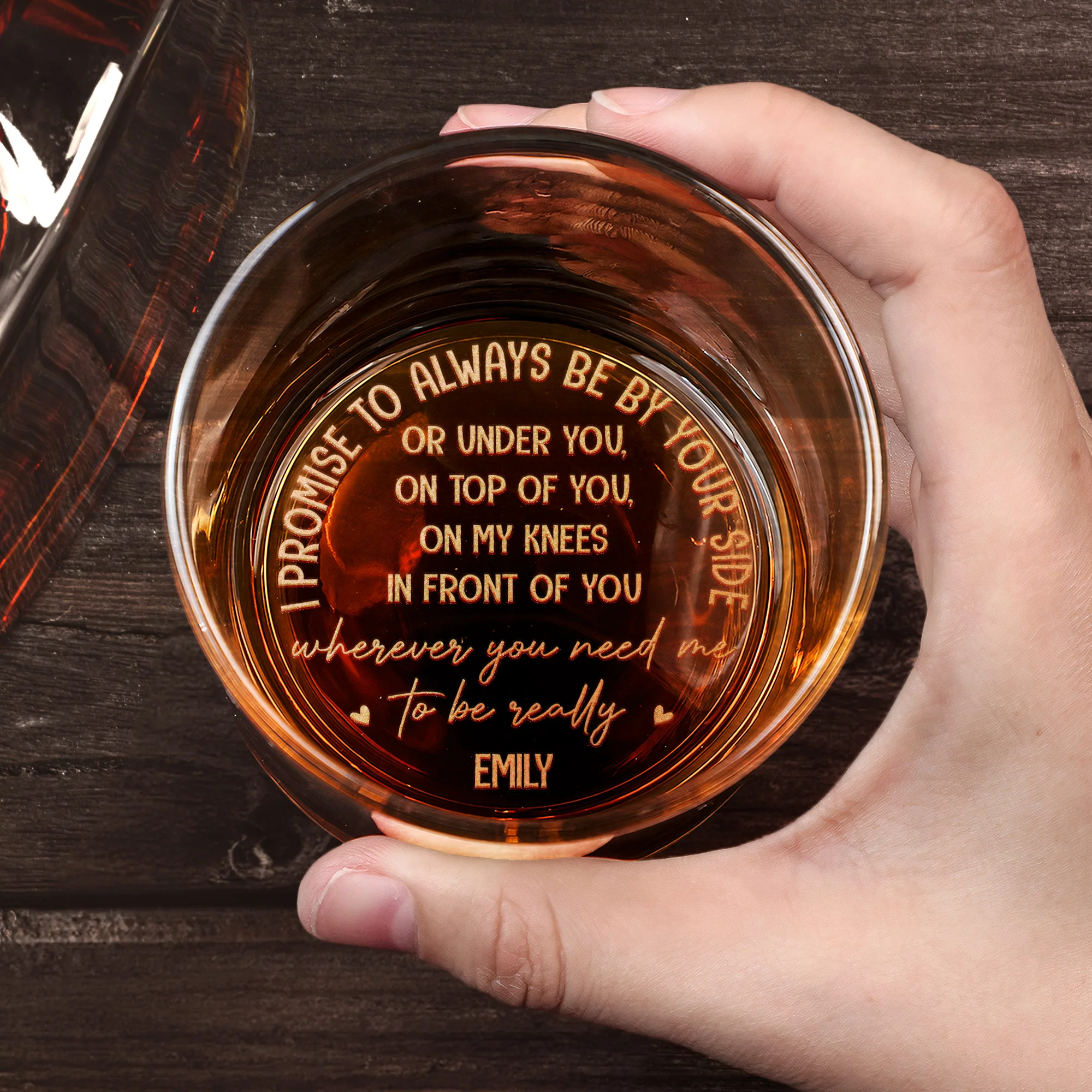 Naughty Gift For Husband, Boyfriend Customize With Hidden Message - Personalized Whiskey Glass - Image 3