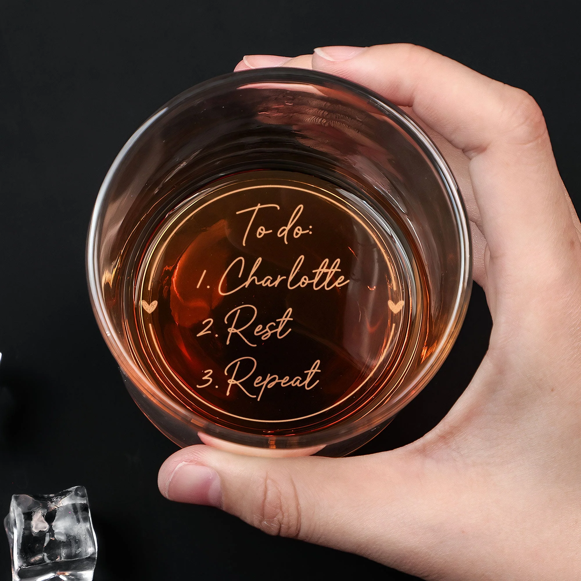 Naughty To Do List For Husband, Boyfriend - Personalized Engraved Whiskey Glass - Image 4