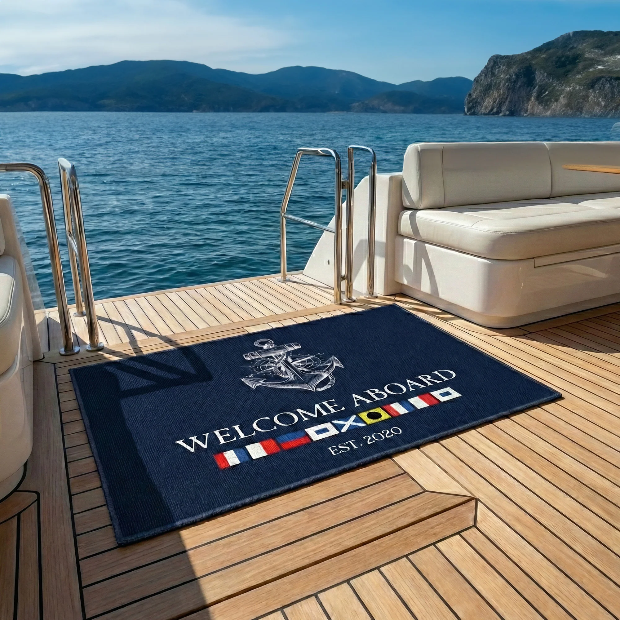Nautical Flag Welcome - Personalized Doormat - Image 4