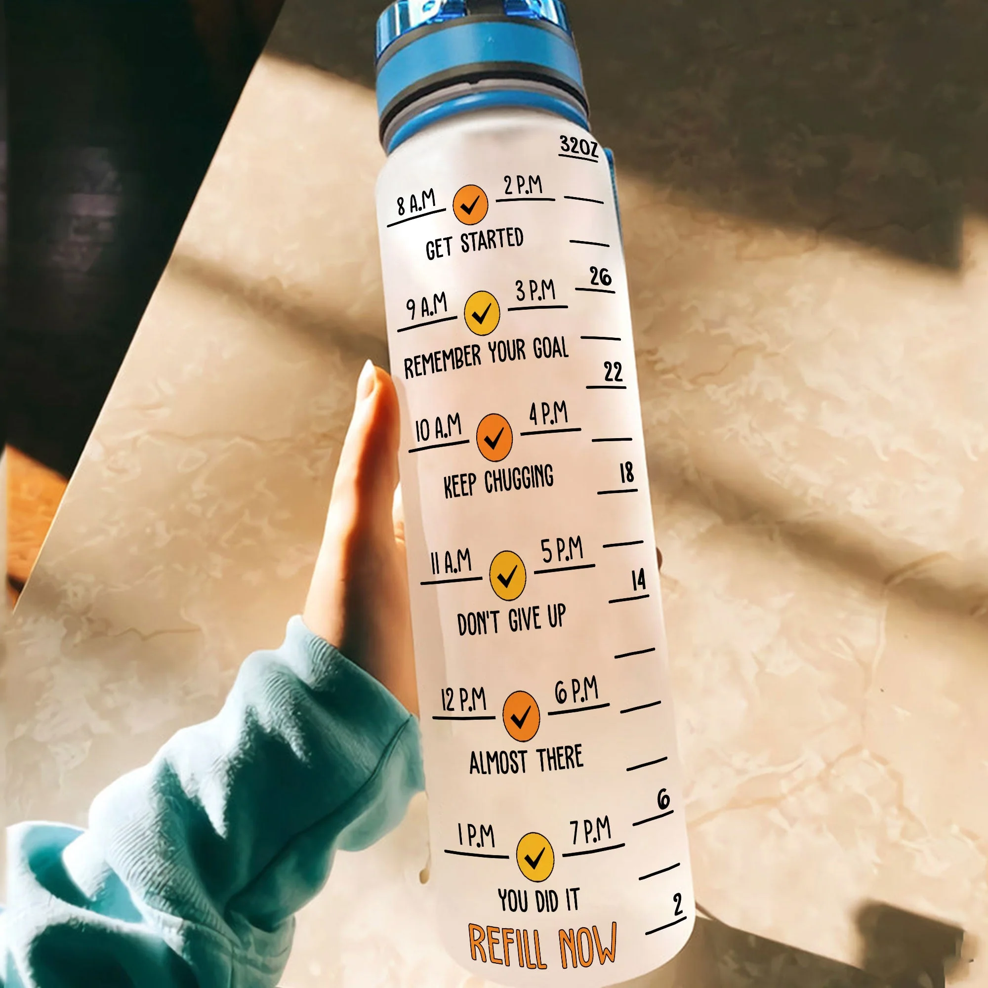 Need To Stay Hydrated - Personalized Water Bottle With Time Marker - Image 4
