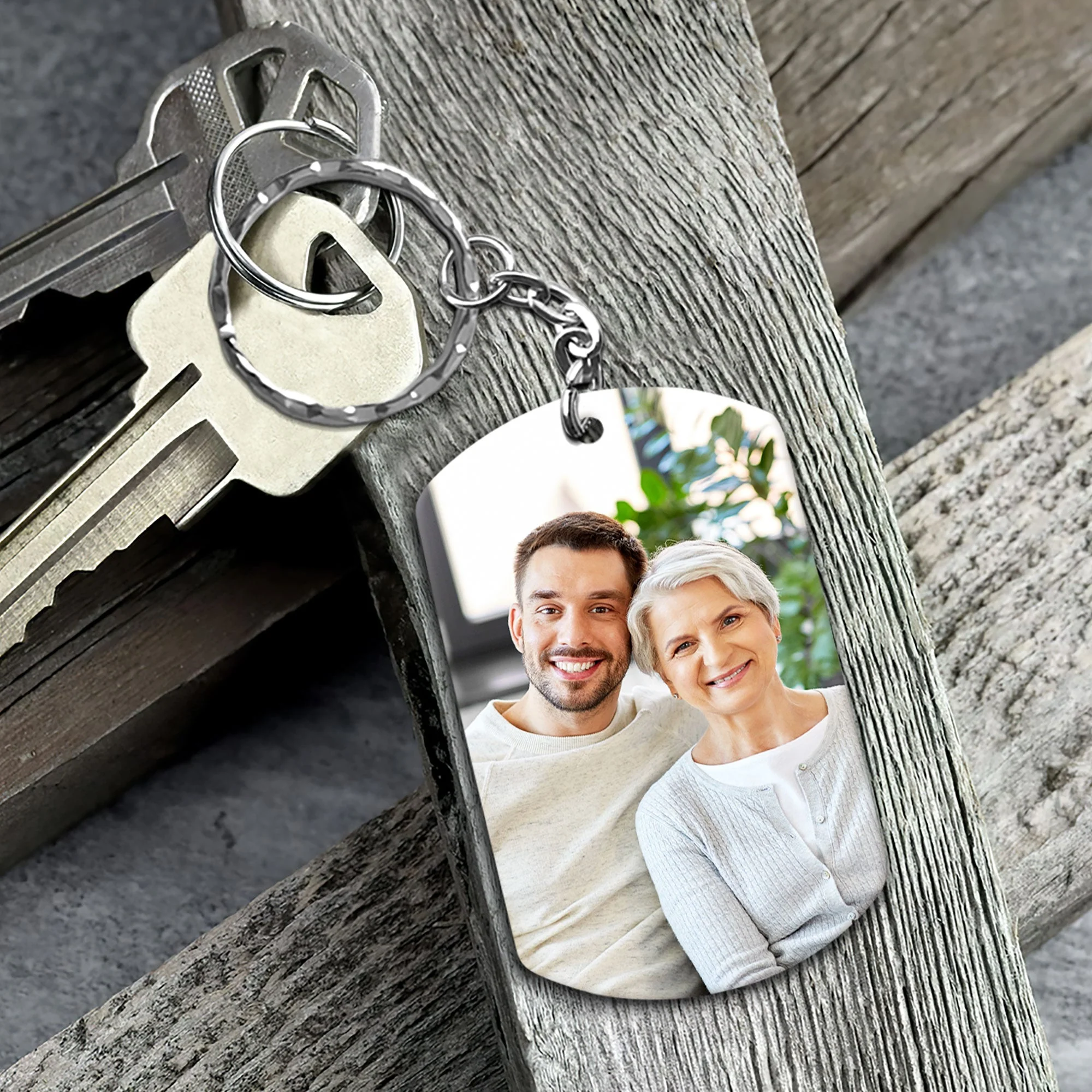 Never Forget How Much I Love You - Personalized Photo Keychain - Image 4