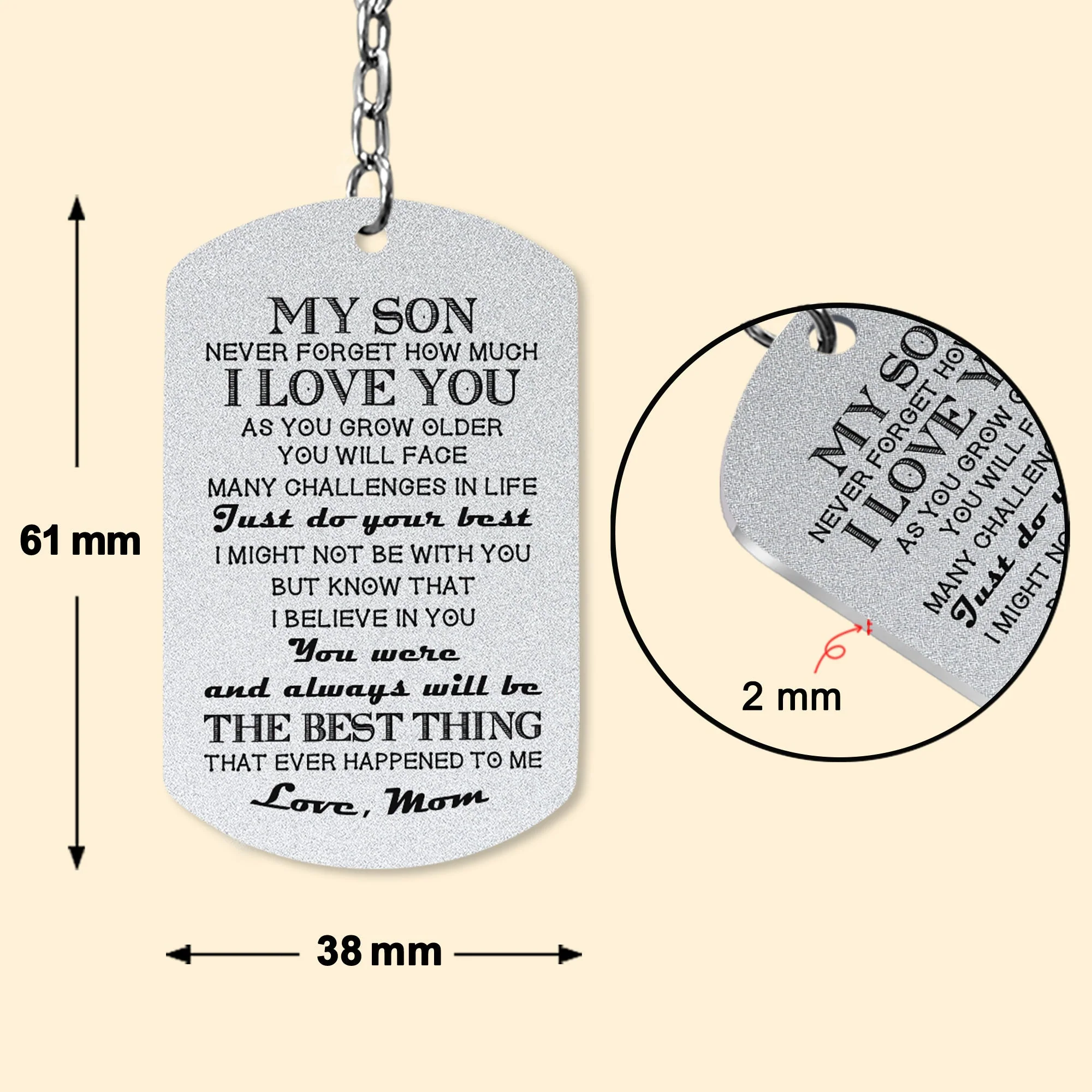 Never Forget How Much I Love You - Personalized Photo Keychain - Image 5