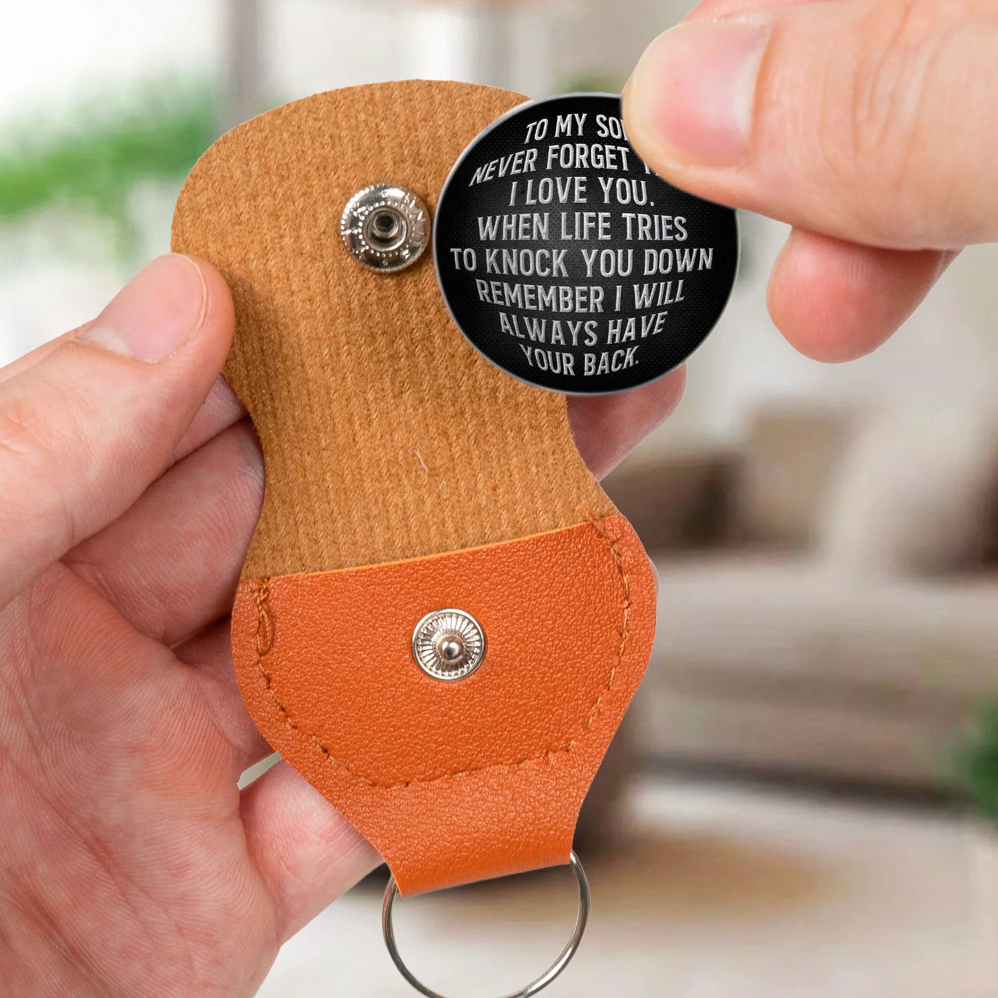 Never Forget That I Love You Gift For Son Grandson Nephew - Personalized Pocket Hug - Image 4