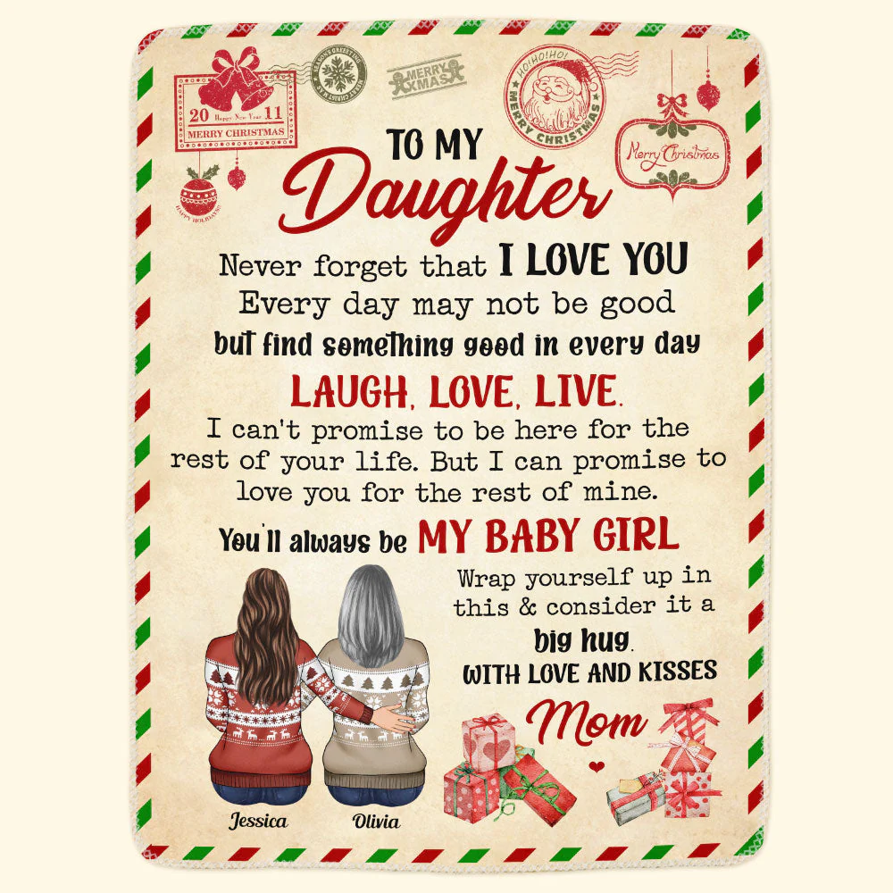 Never Forget That I Love You - Personalized Daughter Blanket - Image 2