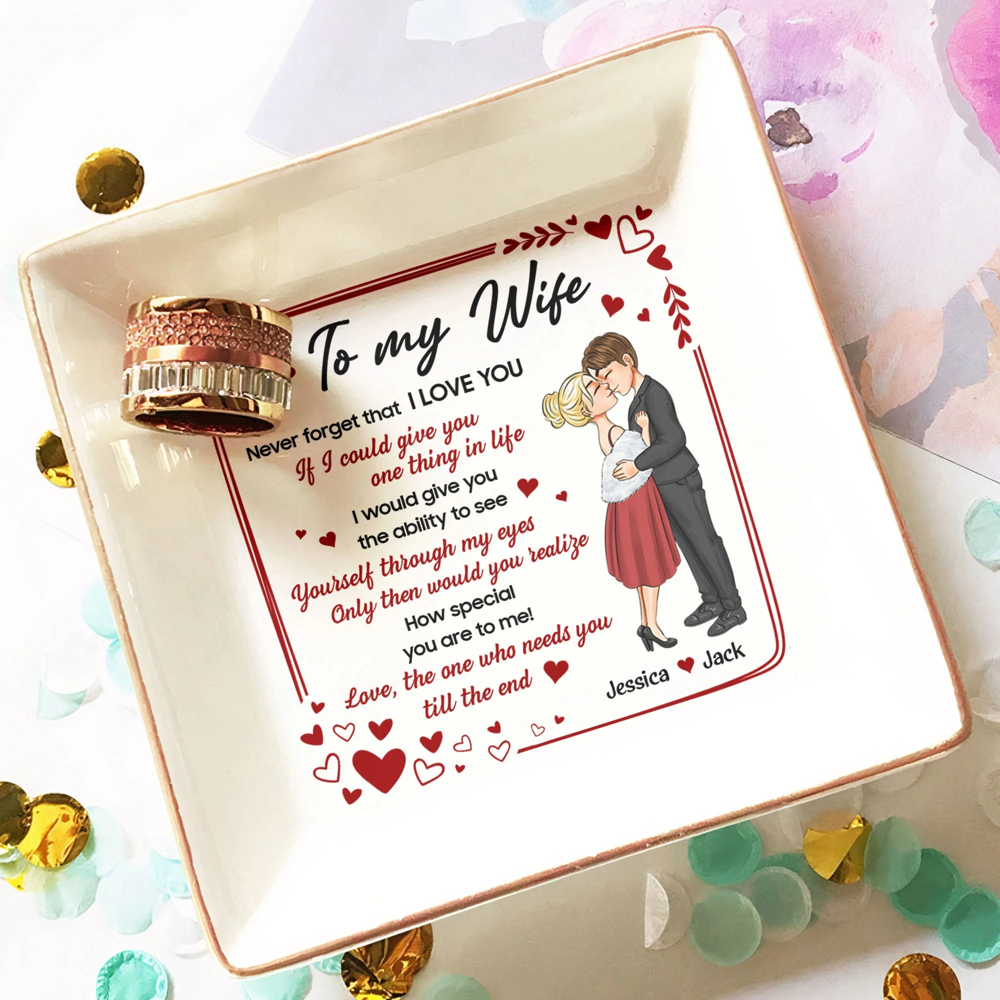 Never Forget That I Love You - Personalized Jewelry Dish - Image 3