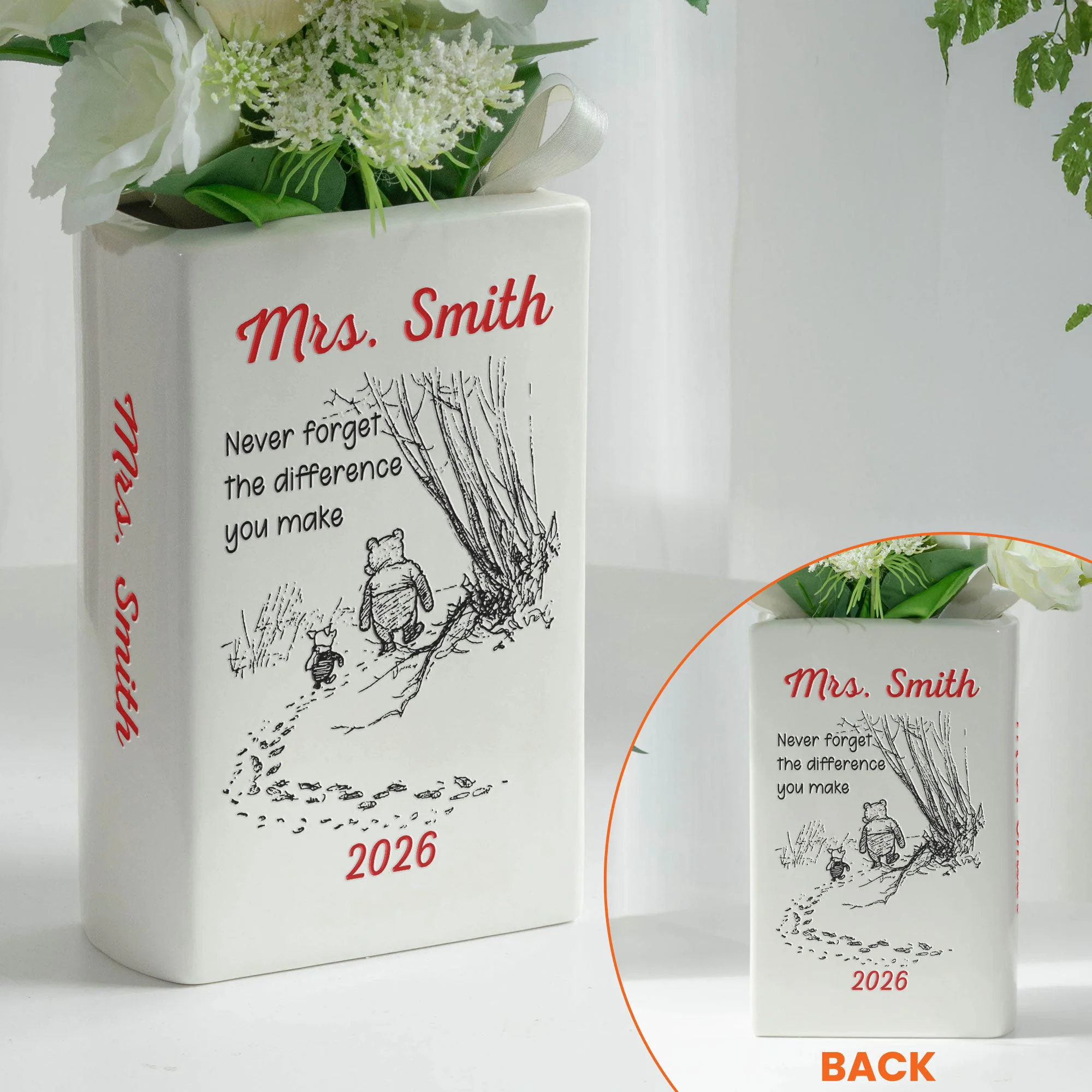 Never Forget The Difference You Make- Personalized Vase - Image 2