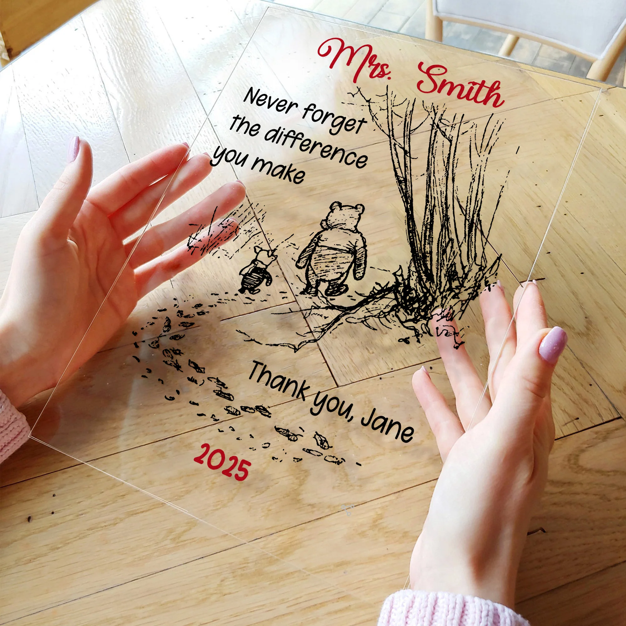 Never Forget The Difference You Make - Thank You Gifts - Personalized Acrylic Plaque - Image 2