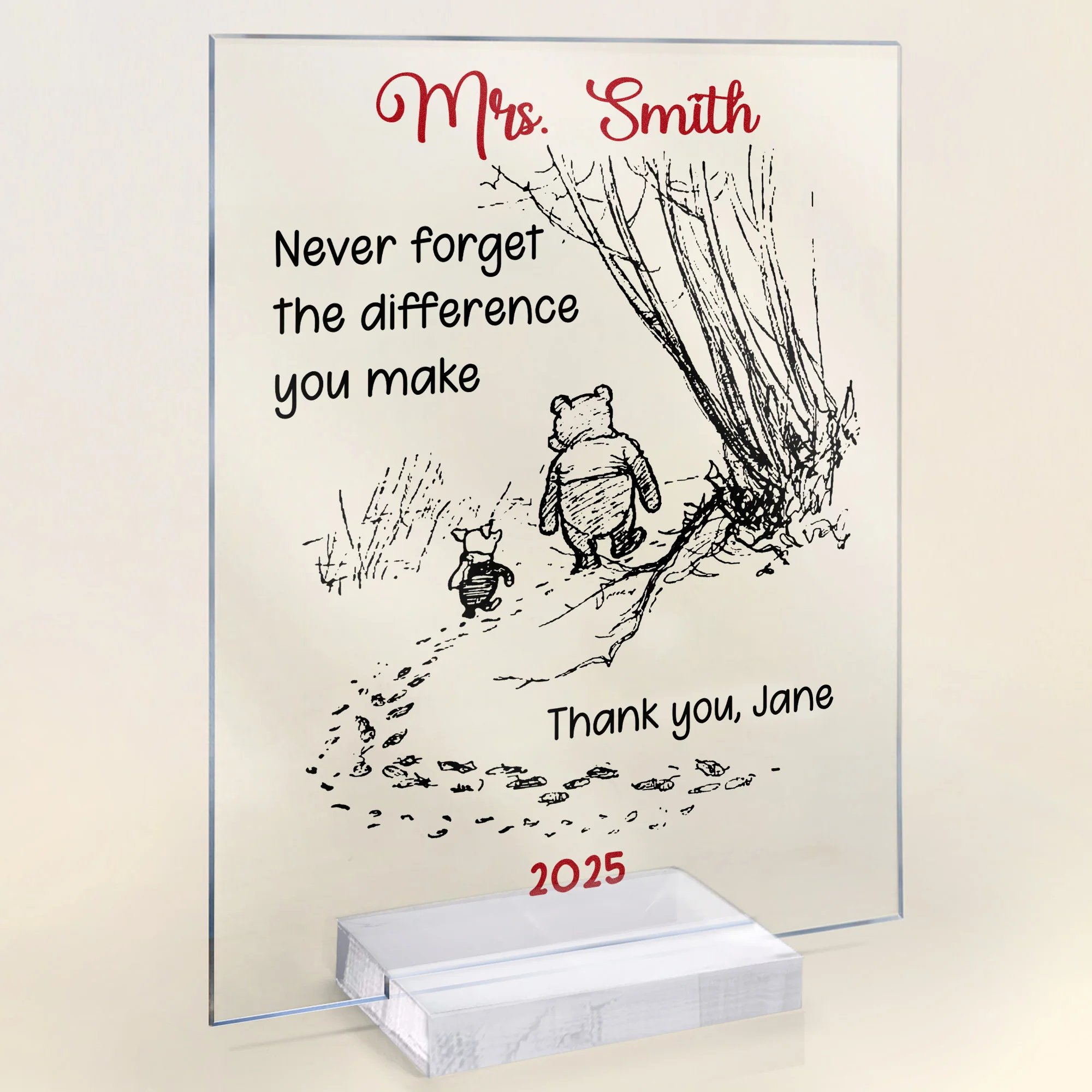 Never Forget The Difference You Make - Thank You Gifts - Personalized Acrylic Plaque - Image 4