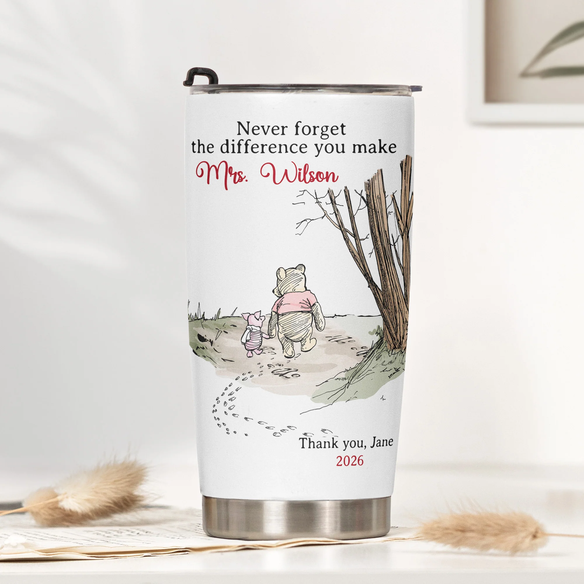 Never Forget The Difference You Make Thank You Teacher Gift - Personalized Tumbler - Image 2
