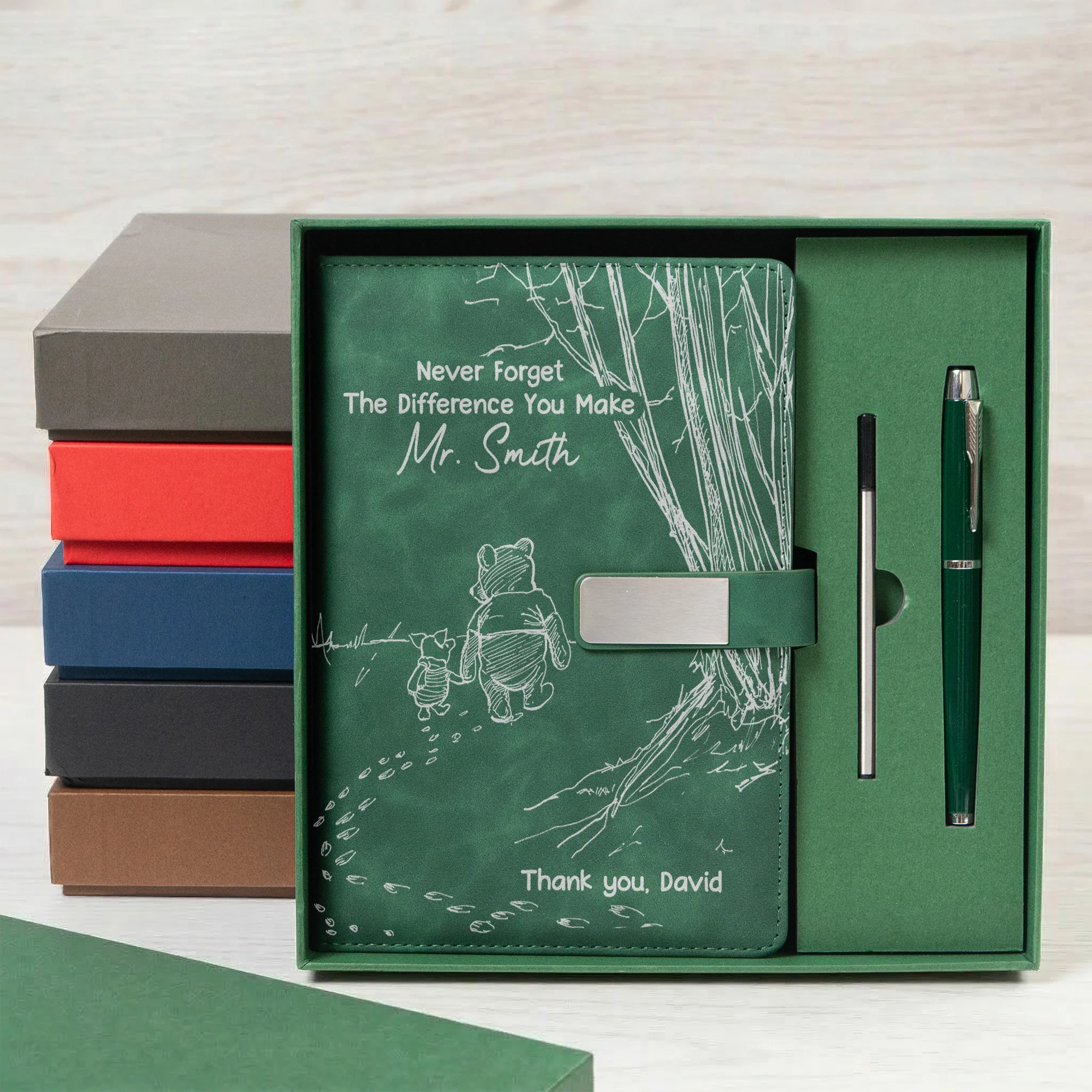 Never Forget The Difference You Make Thank You Teacher - Personalized Notebook Set - Image 6