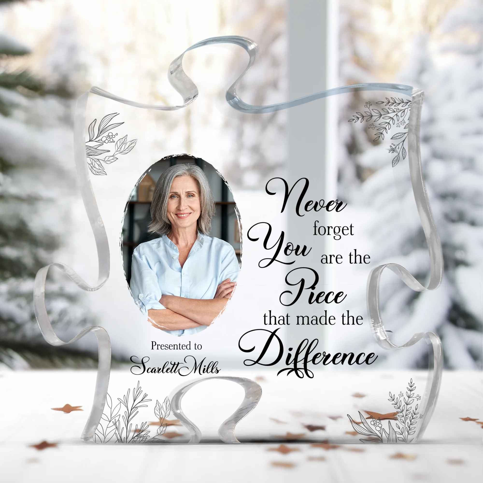 Never Forget You Are The Piece Made The Diffrence - Personalized Acrylic Photo Plaque - Image 2