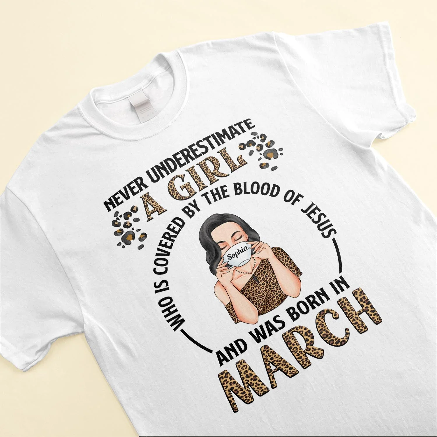 Never Underestimate A Girl Who Is Covered By The Blood Of Jesus - Personalized Shirt - Birthday Gift For Girl, Woman, Christian - Image 3