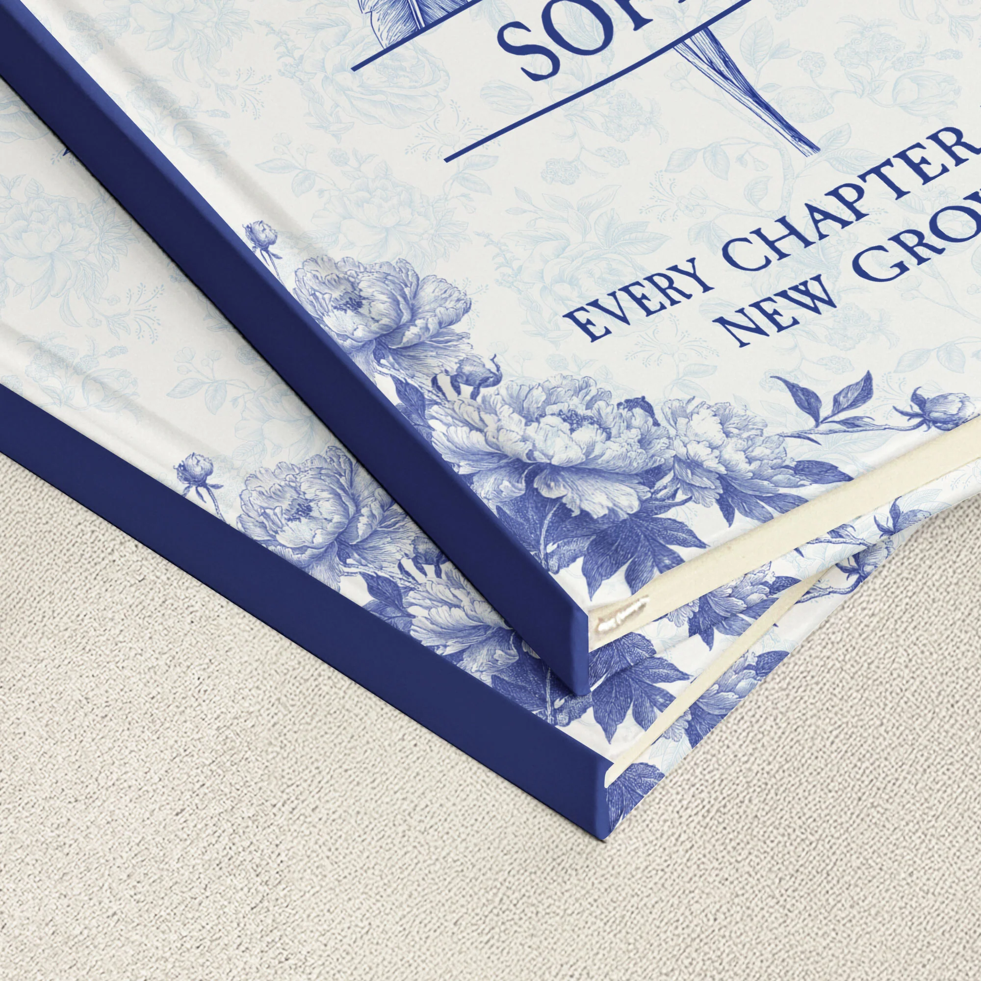 New Chapter New Growth Birth Flower Toile De Jouy - Personalized Hardcover Journal - Image 3