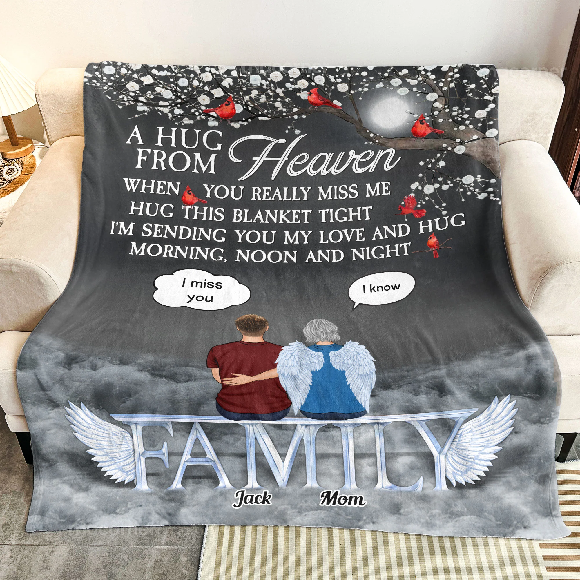 New Christmas Blanket A Hug From Heaven - Personalized Blanket - Image 4