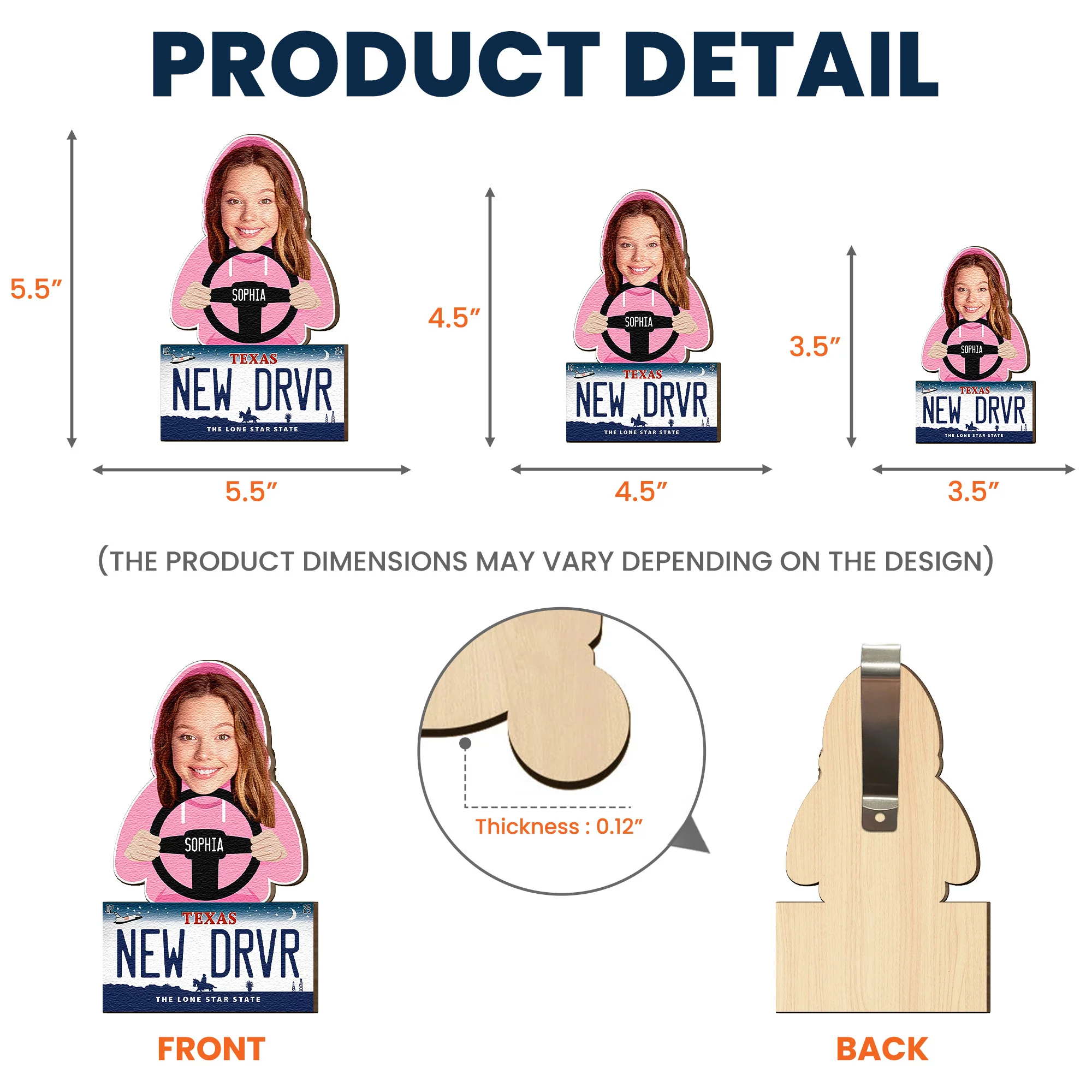 New Driver - Personalized Wooden Photo Car Visor Clip - Image 5