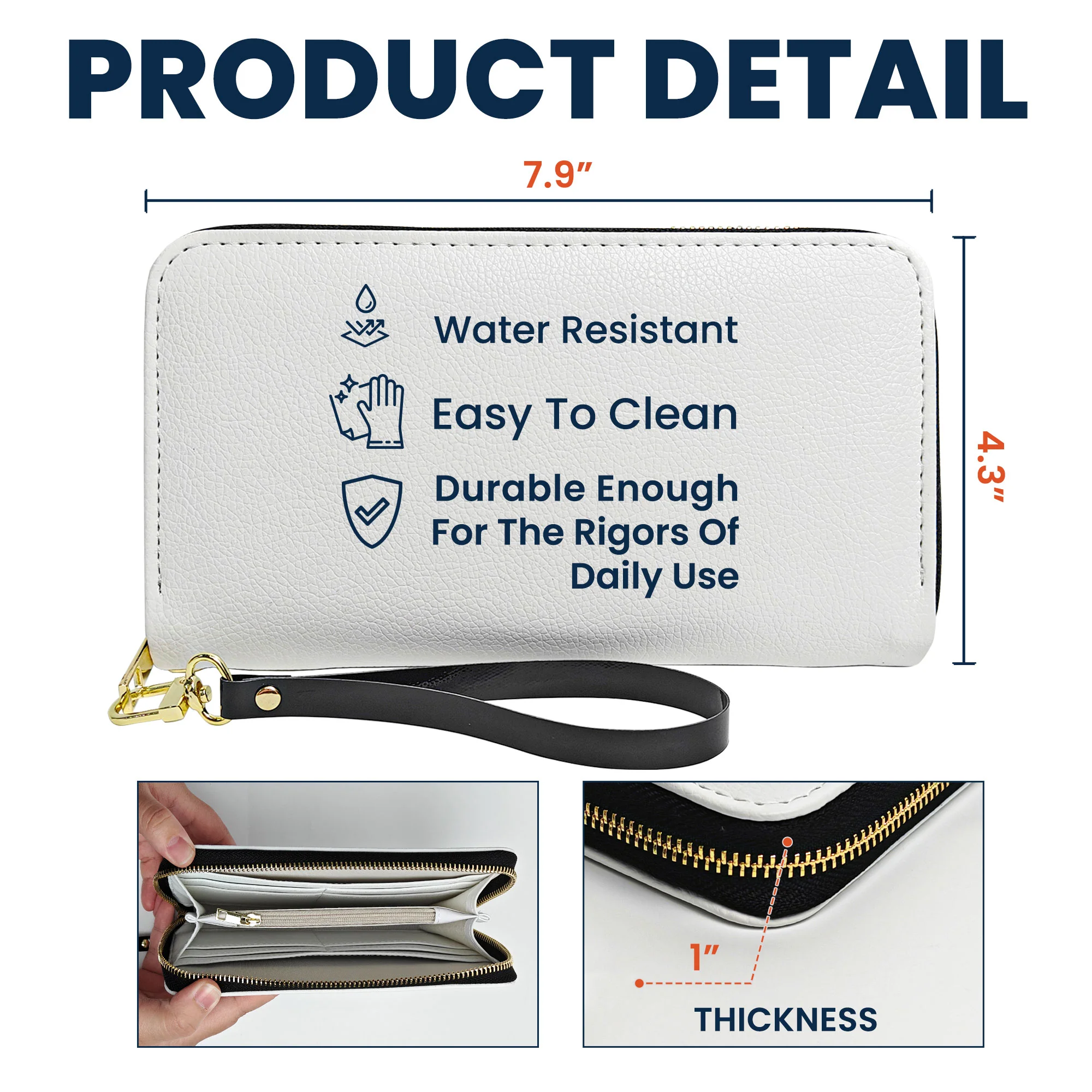 New Version Best Mom Ever - Personalized Leather Long Wallet - Image 5