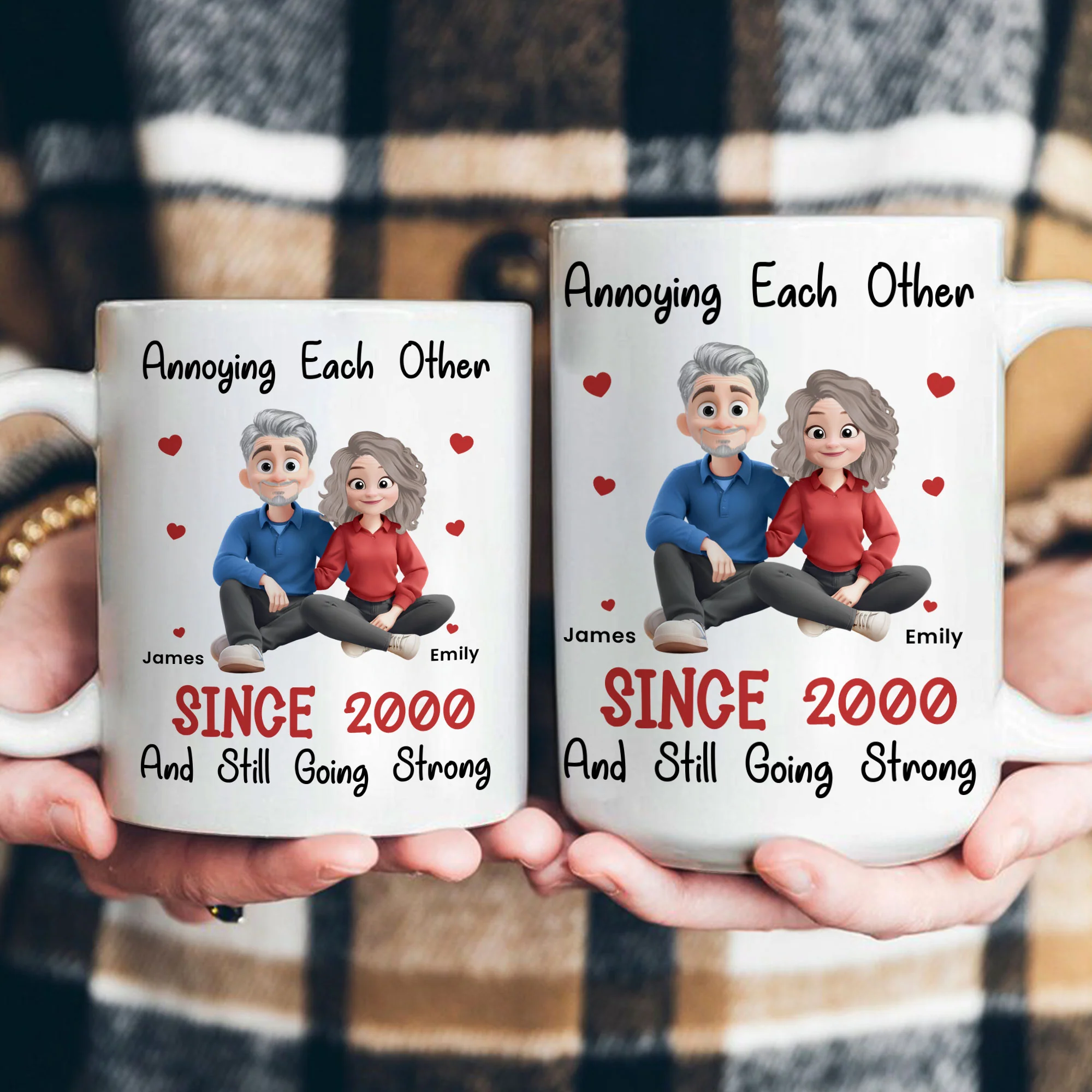 New Version Couple Cartoon Style Annoying Each Other Since - Personalized Mug - Image 4