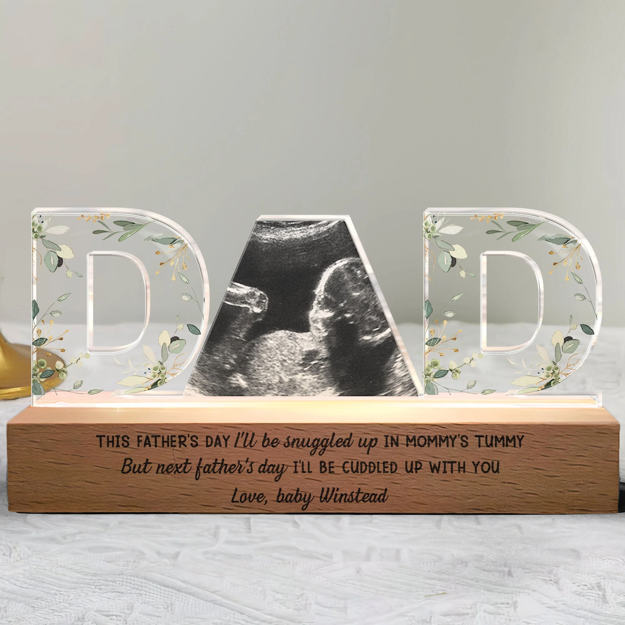 Next Father's Day I'll Be Cuddled Up With You - Personalized Photo LED Night Light - Image 5