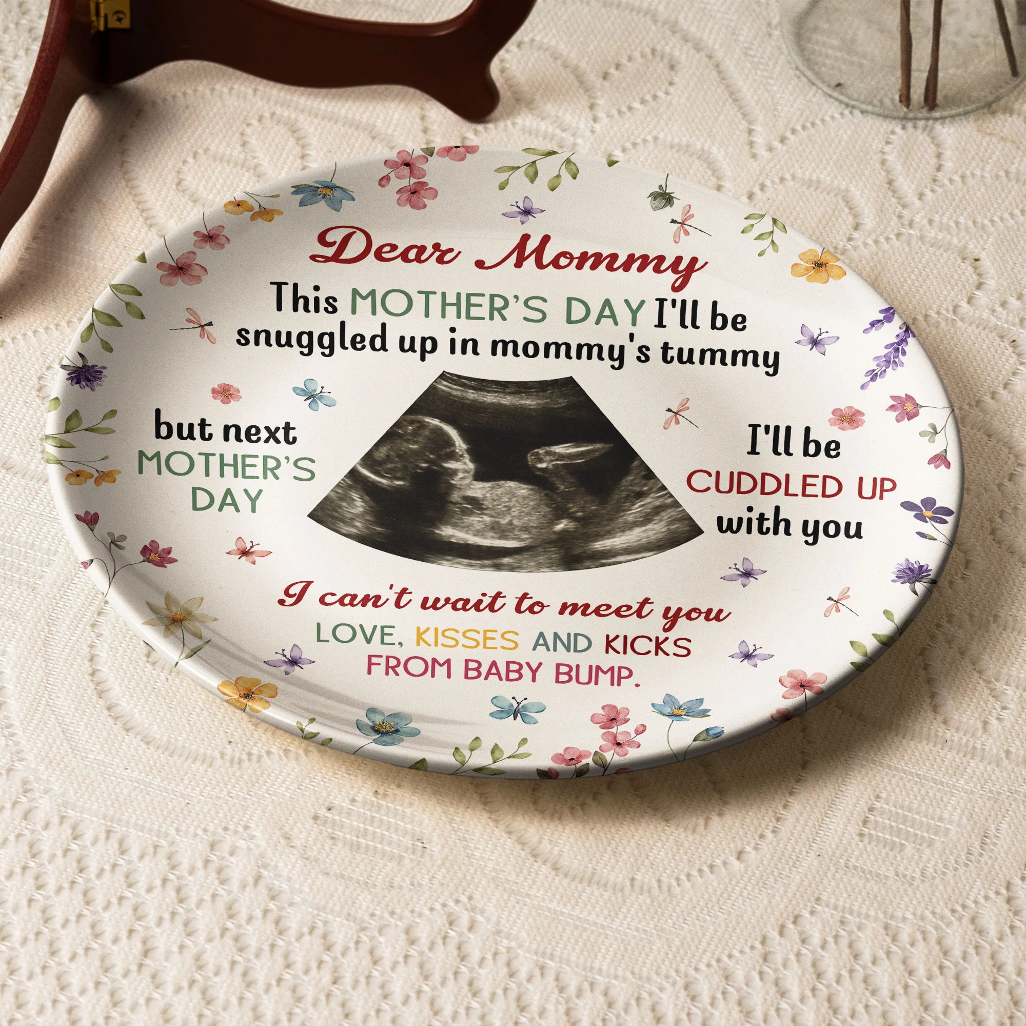 Next Mother's Day I'll Be Cuddled Up With You To Be Mom - Personalized Ceramic Photo Plate - Image 5