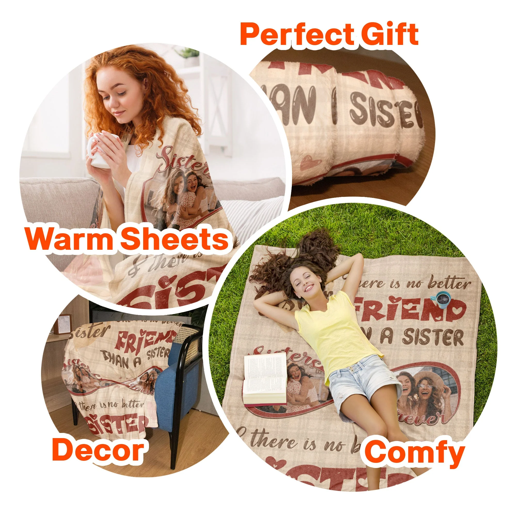 No Better Sister Than You - Personalized Photo Blanket - Image 7