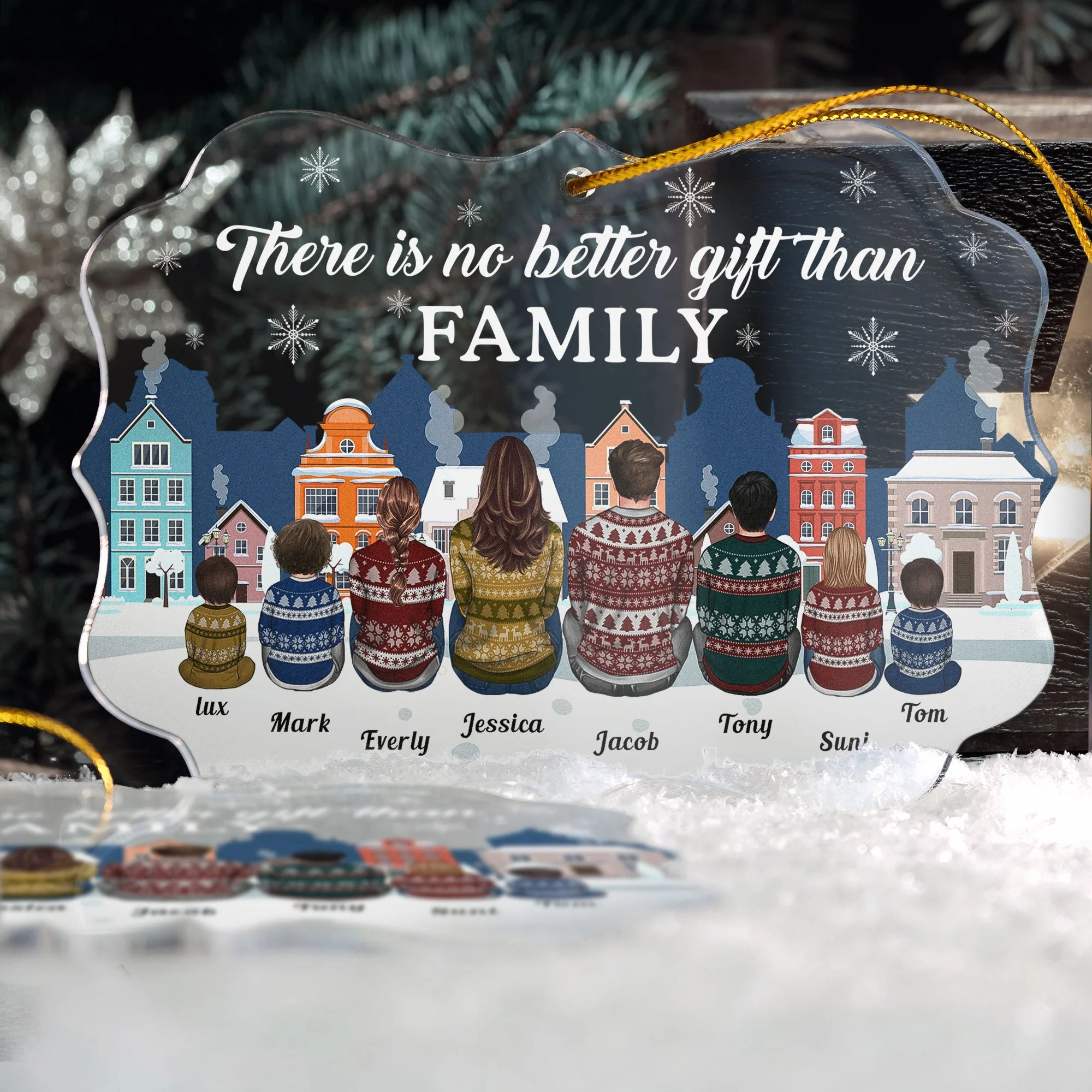No Greater Gift Than The Love In Family - Personalized Acrylic Ornament - Christmas, Heartwarming Gift For Family, Mom, Dad, Grandparents, Daughter & Son - Image 3