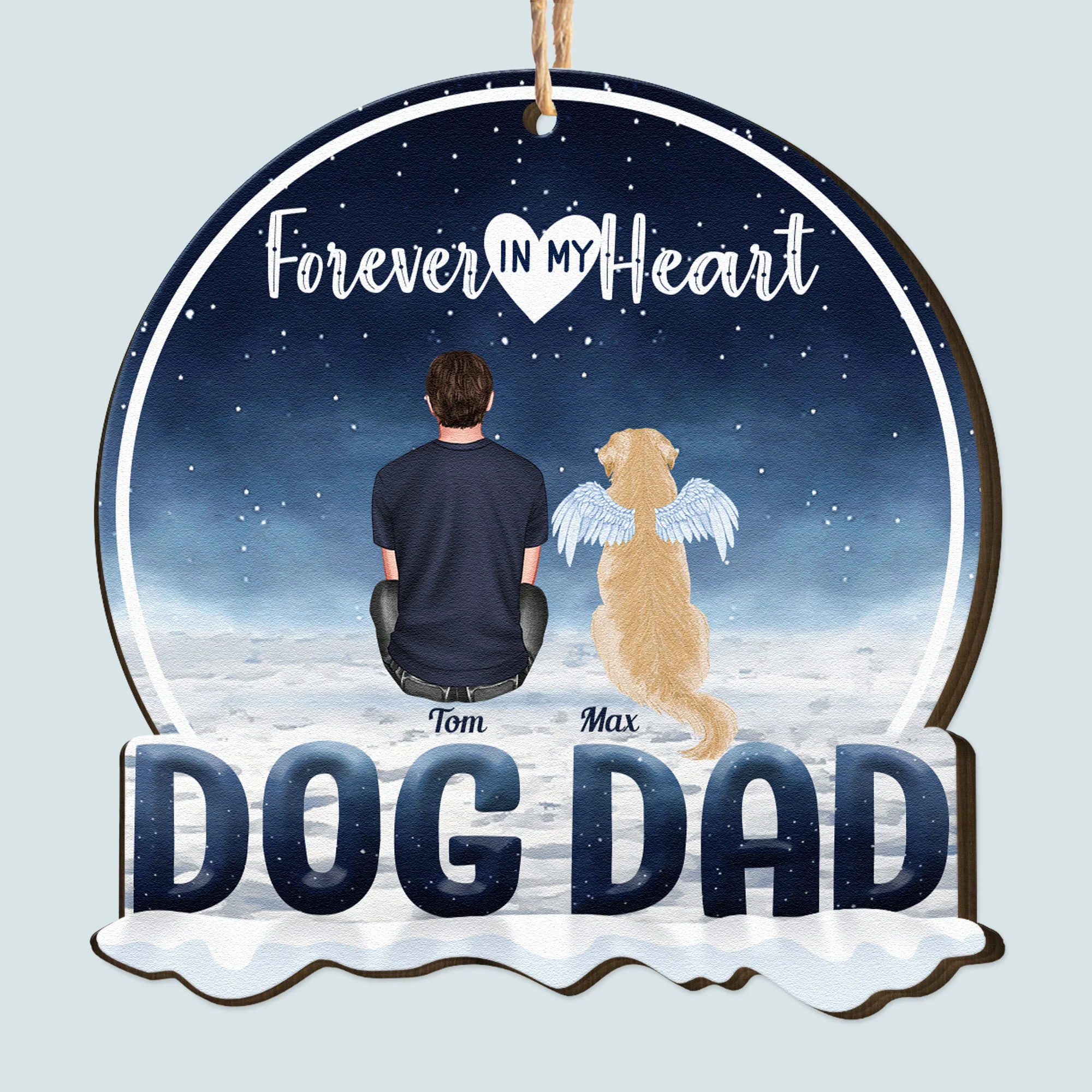 No Longer By My Side Forever In My Heart - Personalized Custom Shaped Wooden Ornament - Image 2