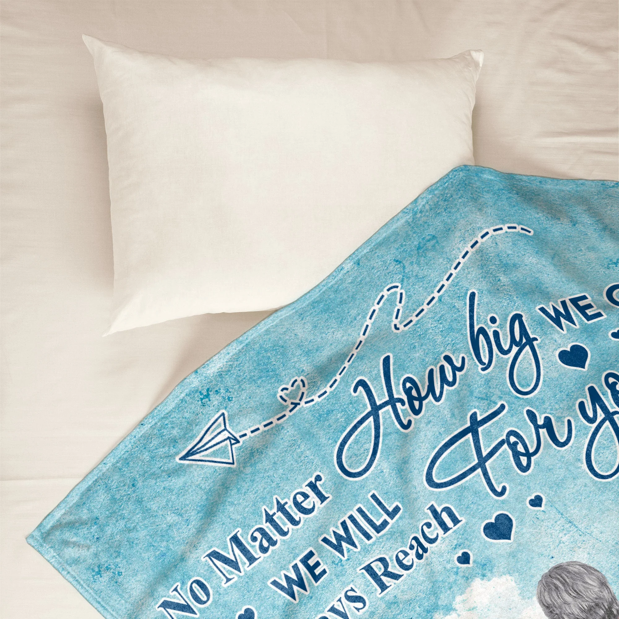 No Matter How Big We Get - Personalized Blanket - Fathers Day Gift For Dad, Grandpa, Papa - Image 2