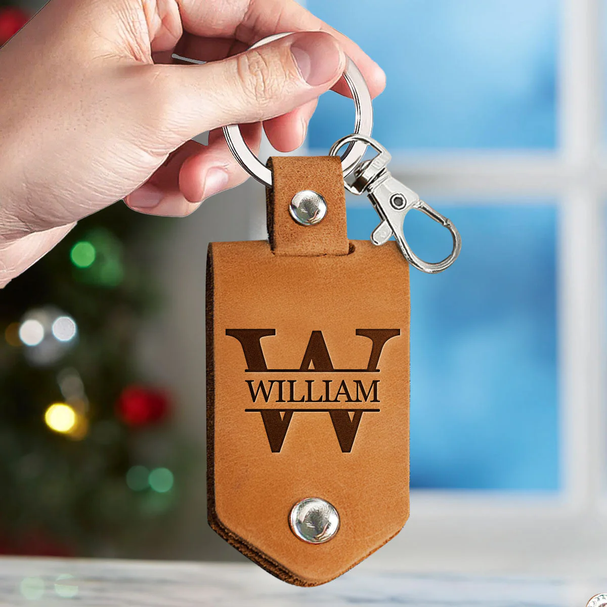 No Matter Where Life Takes Us - Personalized Leather Photo Keychain - Image 4