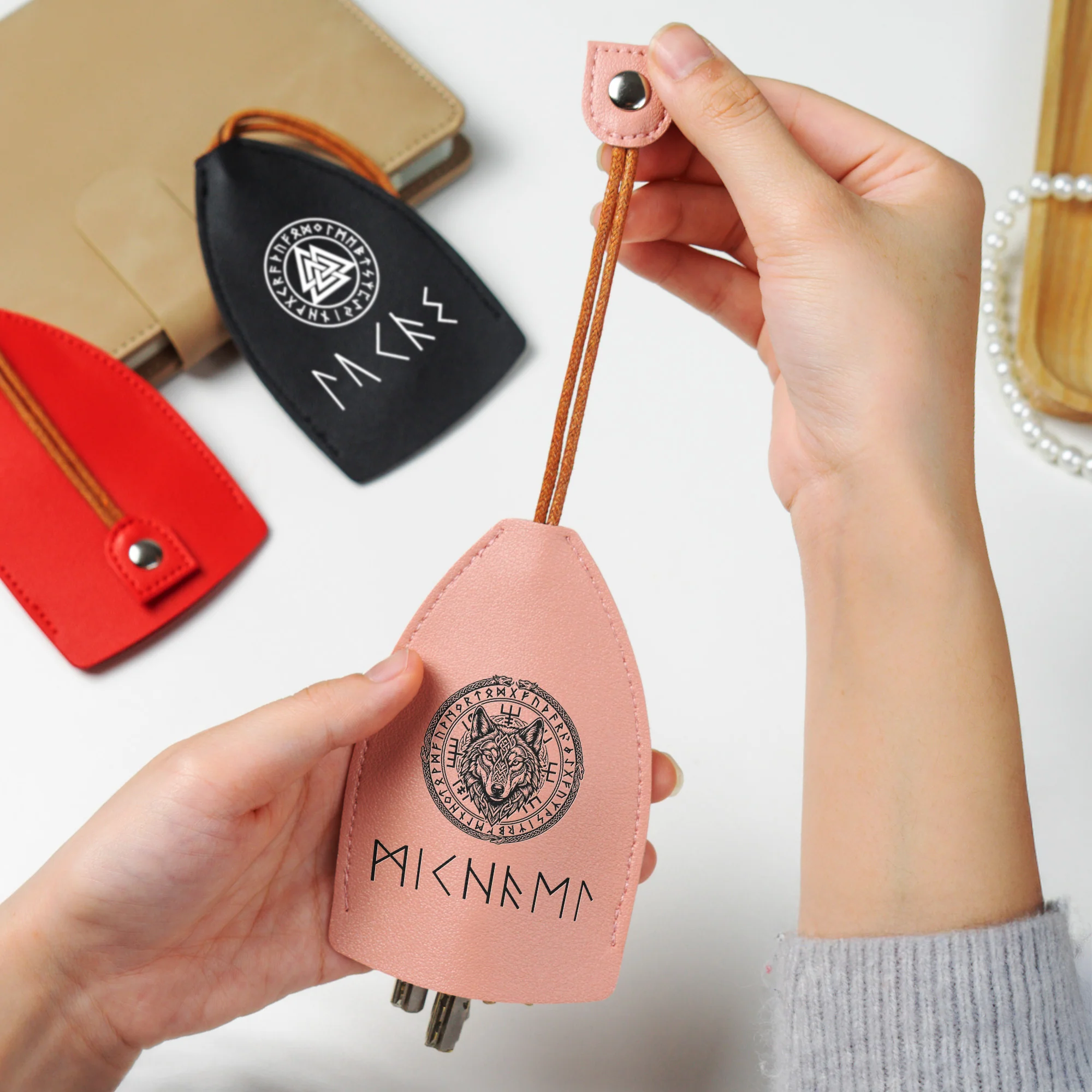 Norse Mythology, Name In Viking Runes - Personalized Keychain - Image 2