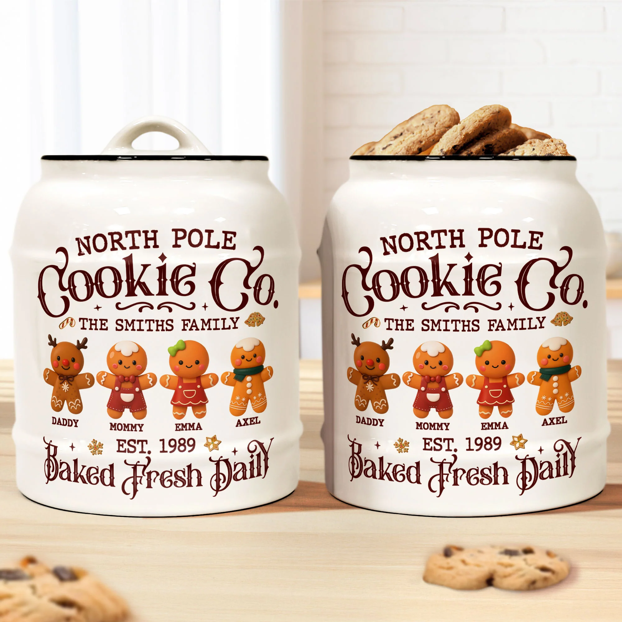 North Pole Cookie Co Funny Christmas - Personalized Cookie Jar - Image 2
