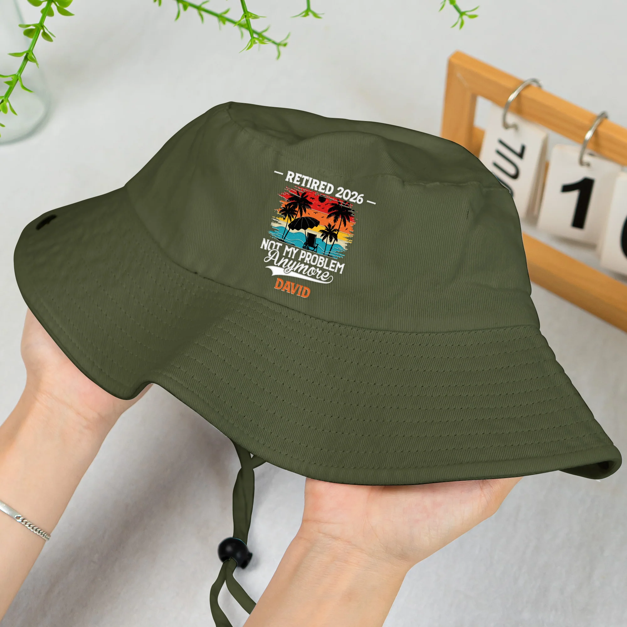 Not My Problem Anymore Retirement Gifts - Personalized Bucket Hat - Image 5