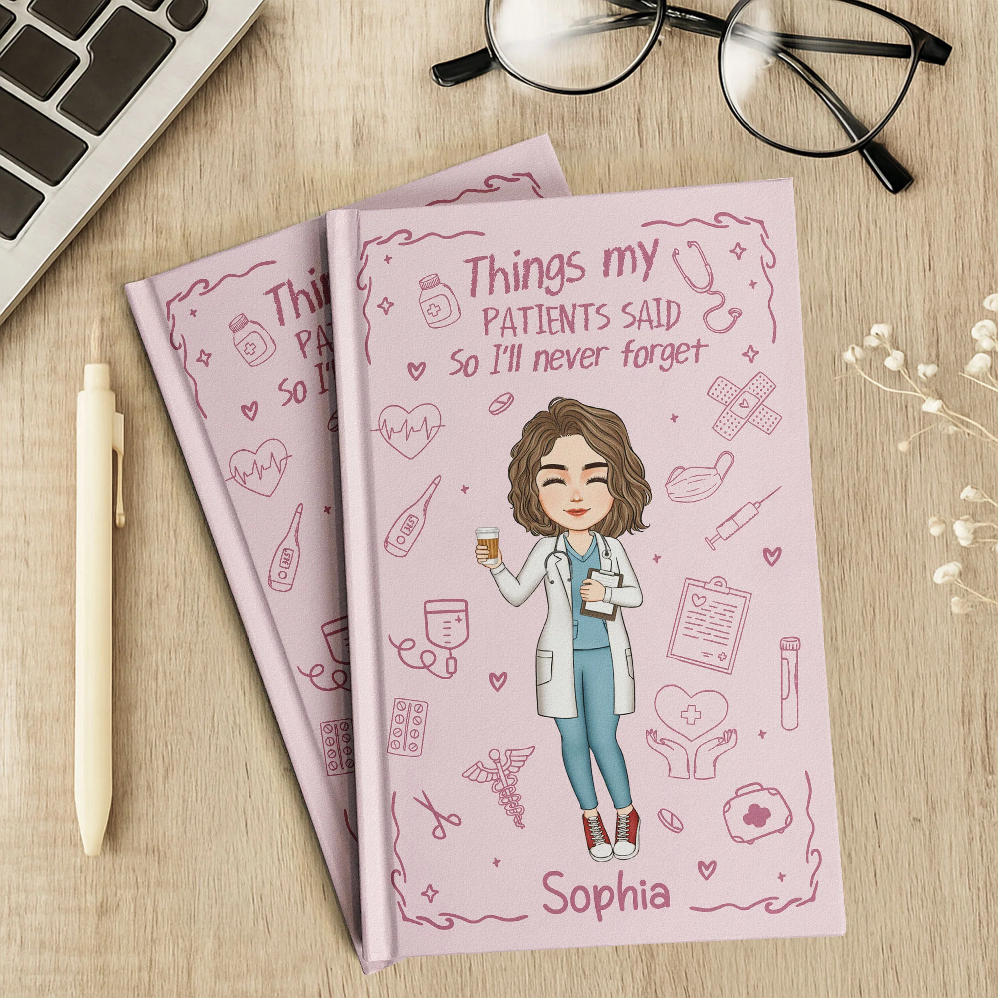Nurse Gift Things My Patients Said I'll Never Forget - Personalized Hardcover Journal - Image 5