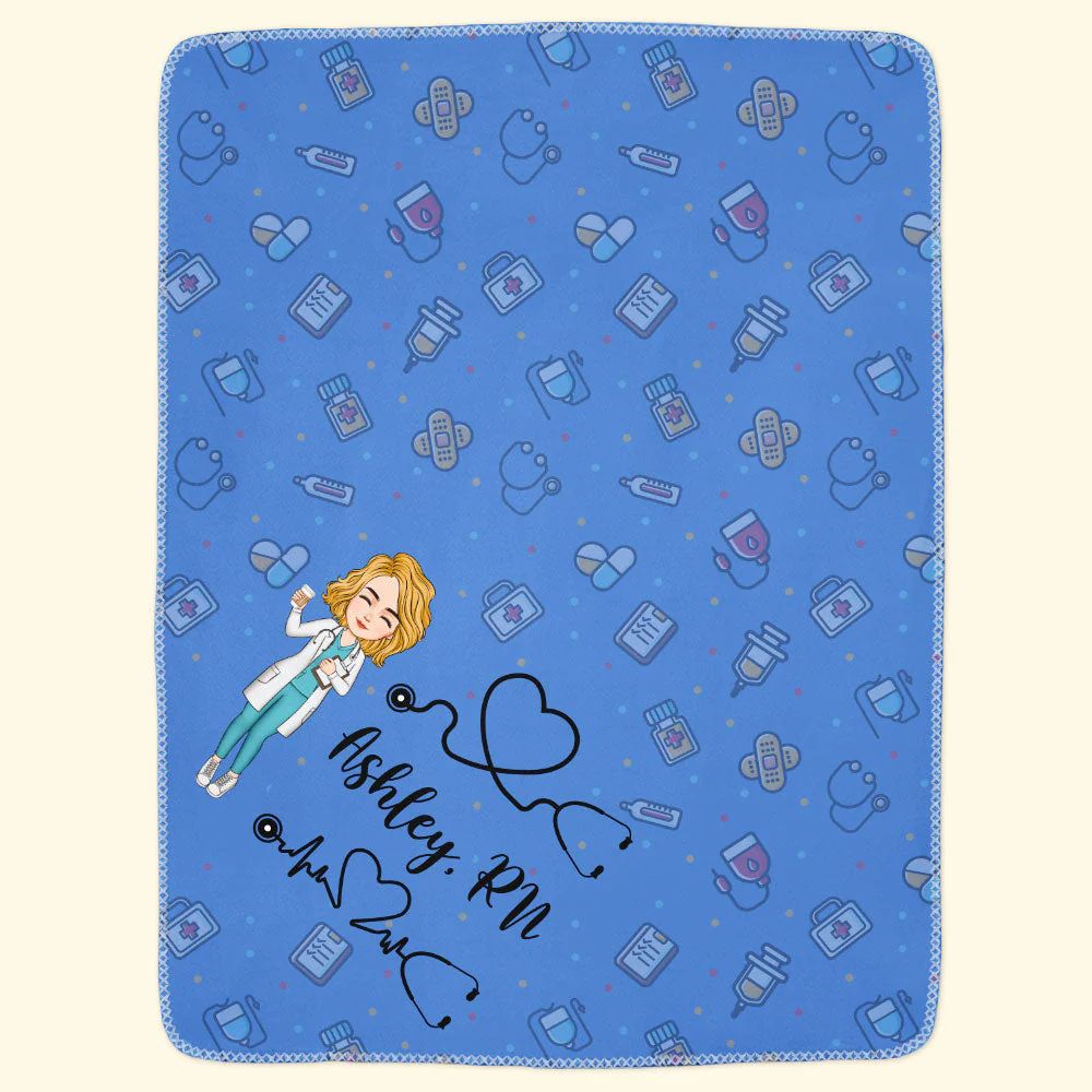 Nurse Life - Cartoon Version - Personalized Blanket - Birthday, Christmas, New Year Gift For Nurse, Doctor, Medical Staff, Colleagues - Image 6