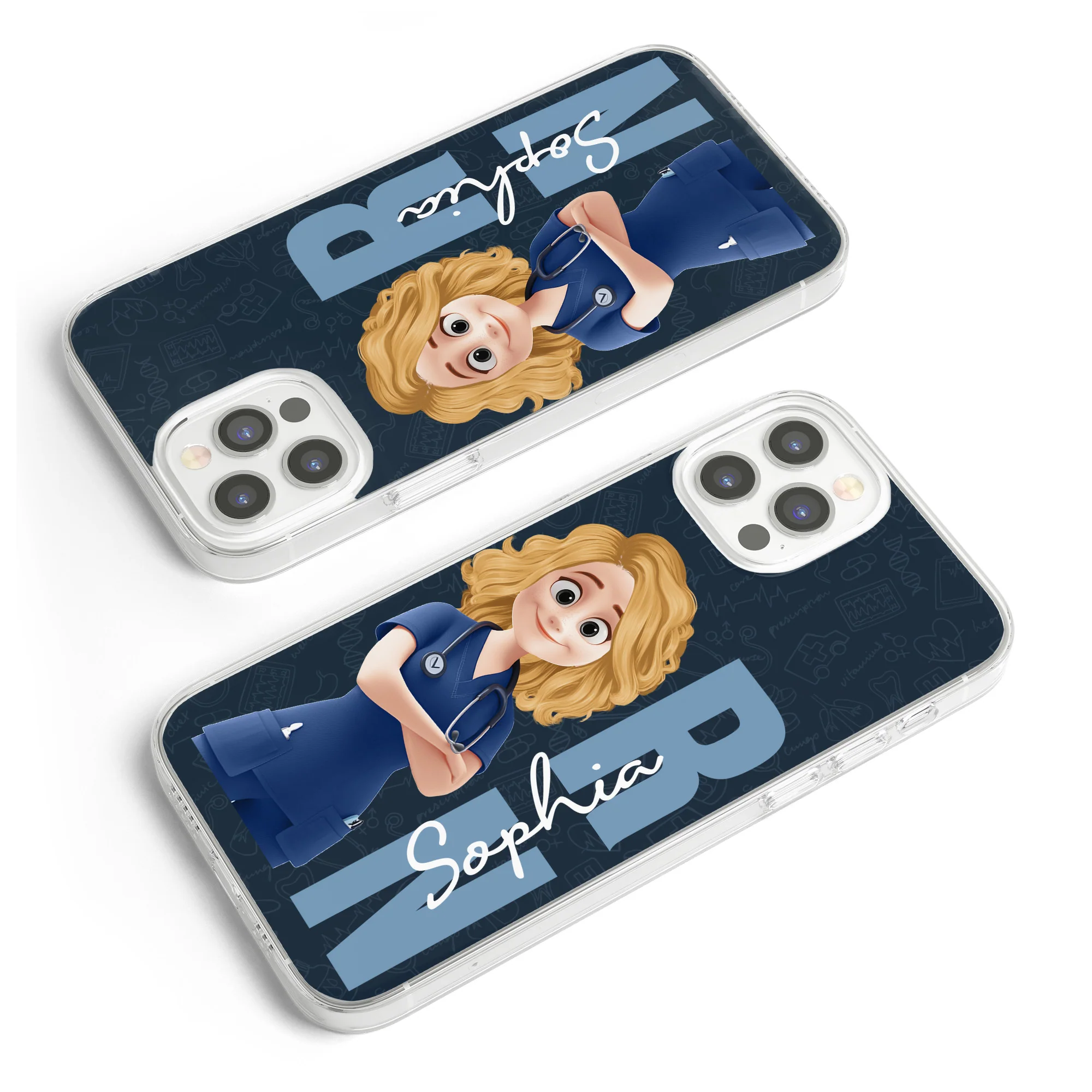 Nurse Life Job Title - Personalized Clear Phone Case - Image 3